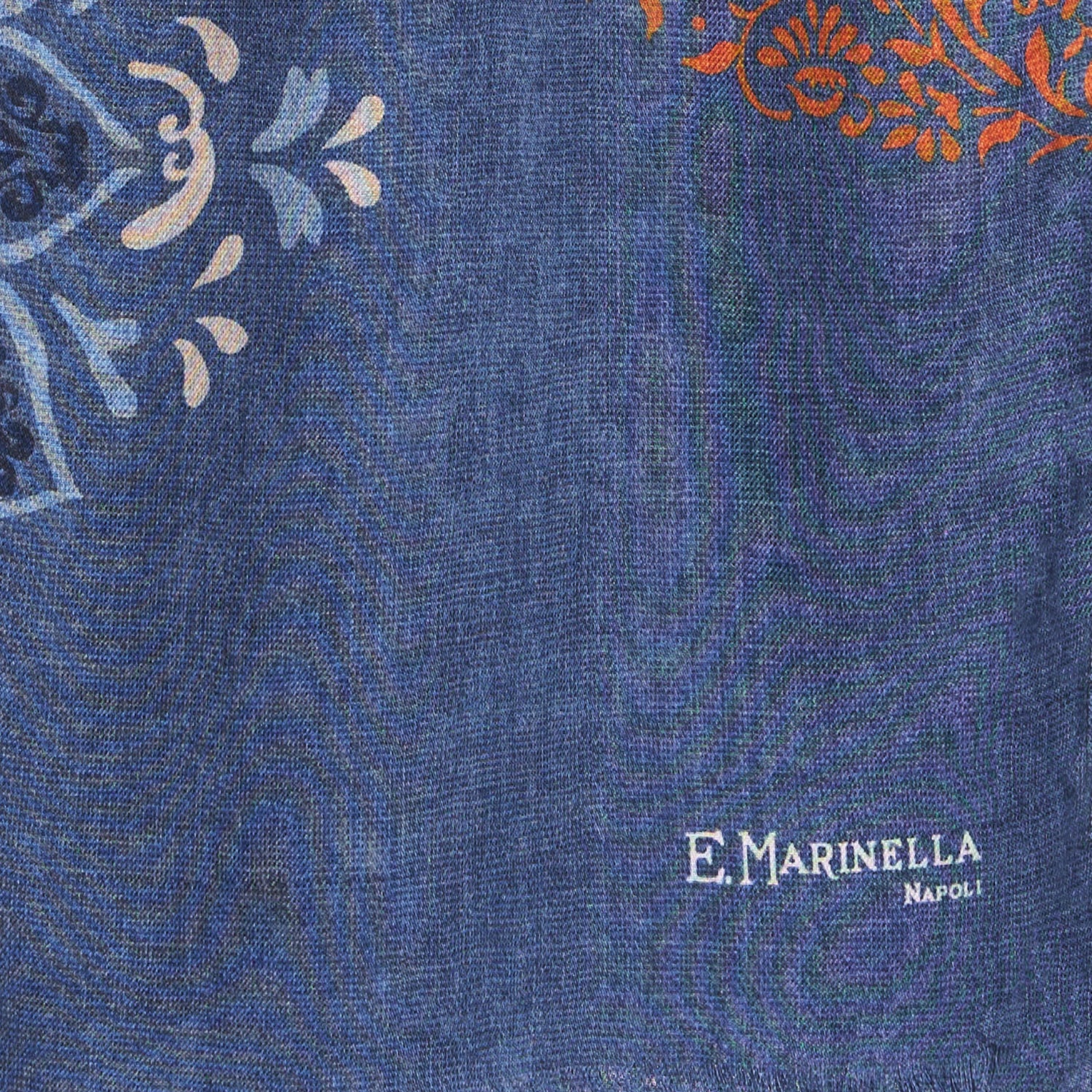 BLUE WOOL, SILK AND CASHMERE STOLE - Image 3