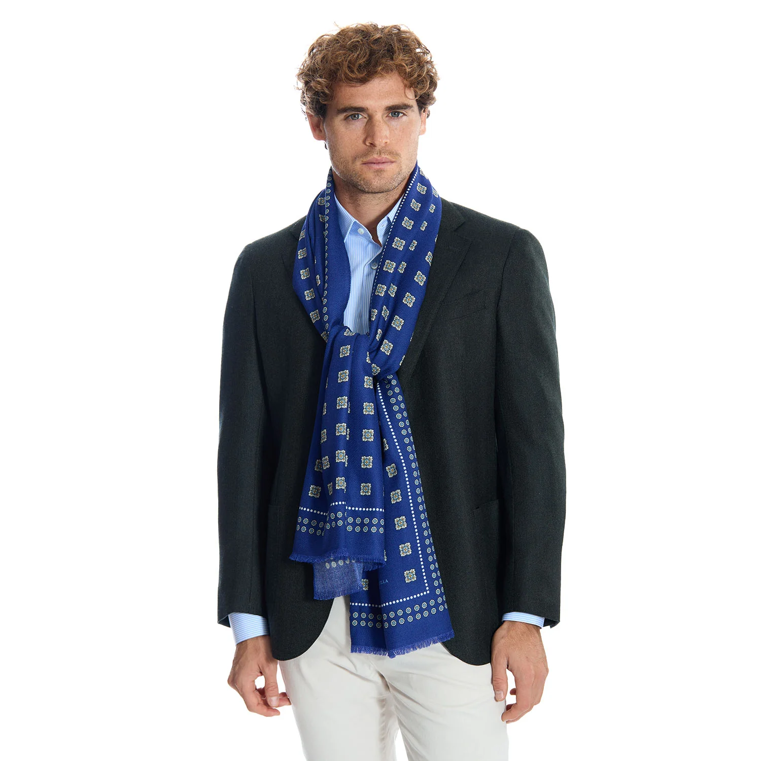 BLUE WOOL STOLE - Image 2