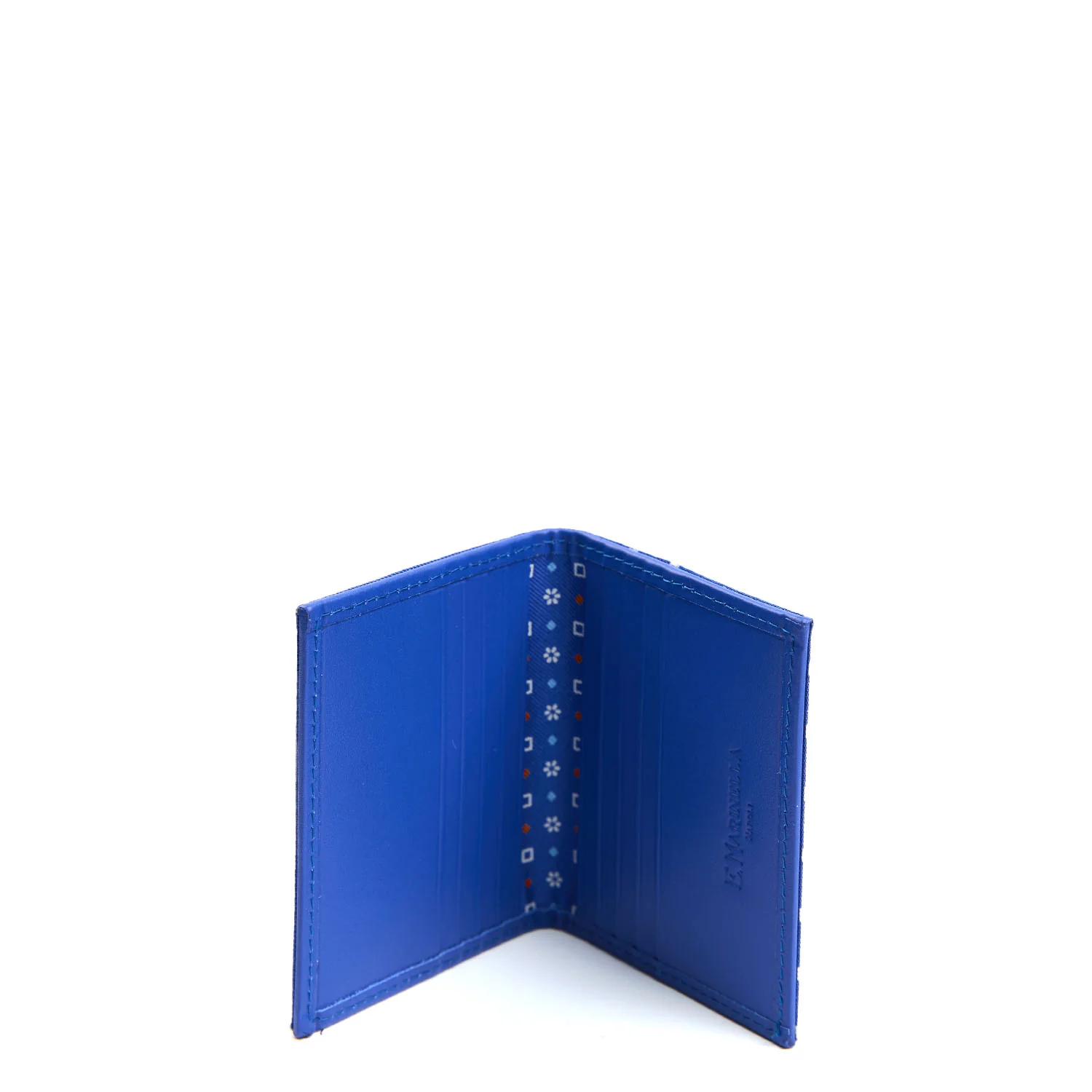 BLUETTE SILK AND LEATHER FOLDING CARD HOLDER - Image 2