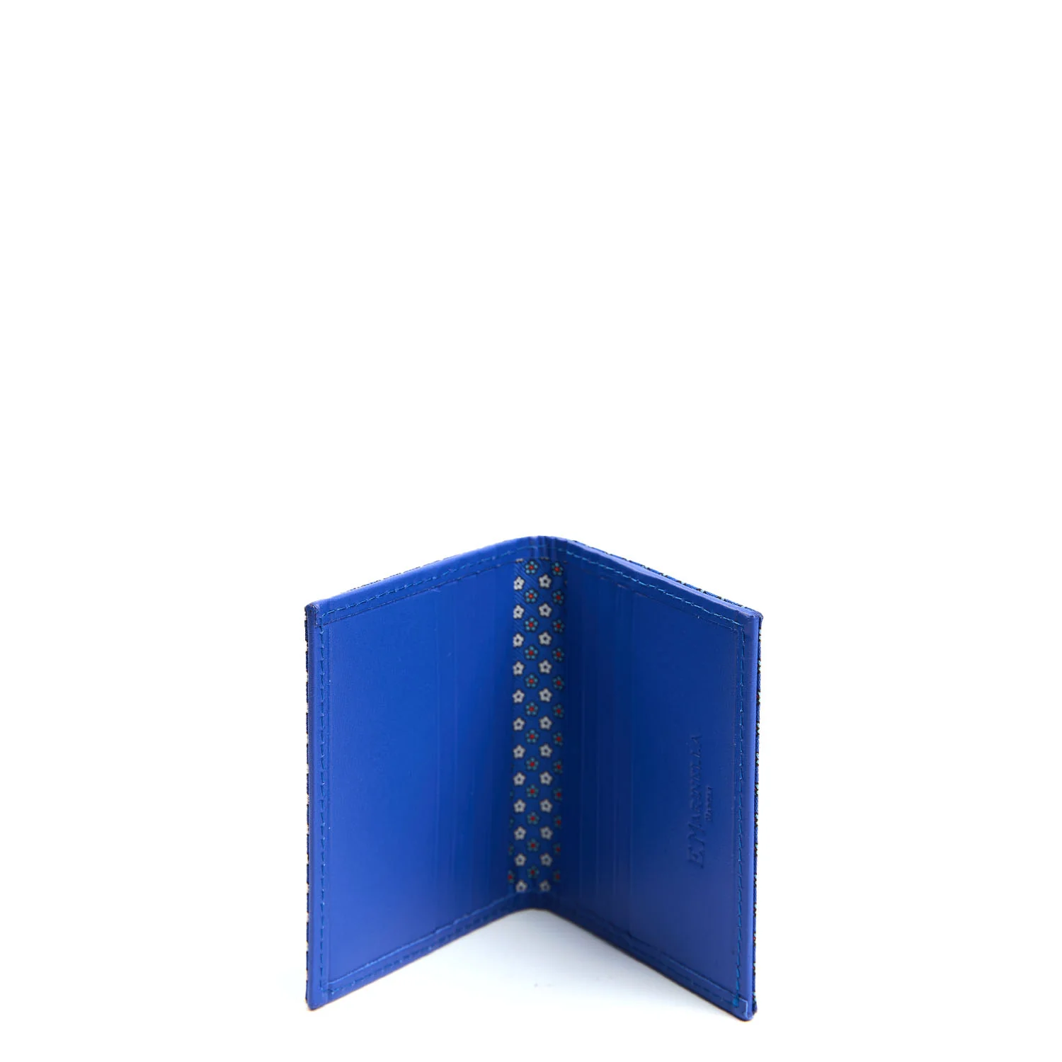 BLUETTE SILK AND LEATHER FOLDING CARD HOLDER - Image 2