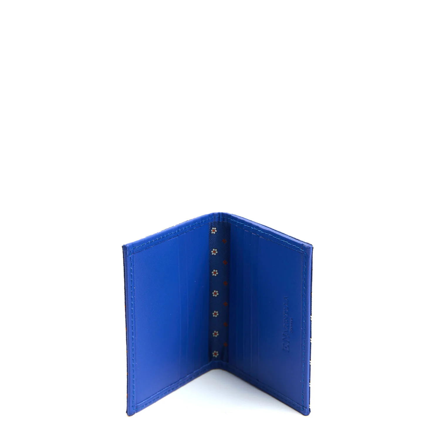 BLUETTE SILK AND LEATHER FOLDING CARD HOLDER - Image 2
