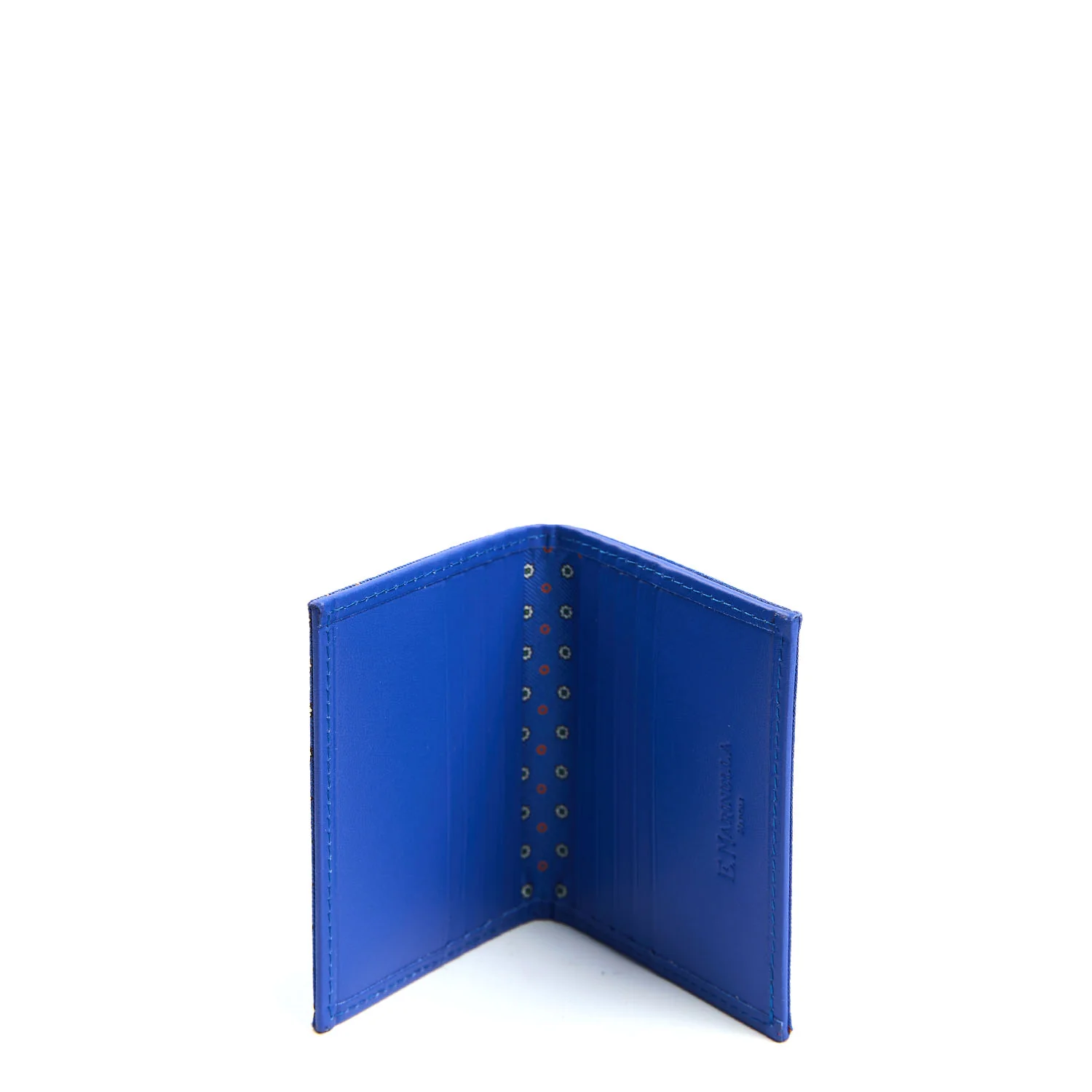 BLUETTE SILK AND LEATHER FOLDING CARD HOLDER - Image 2