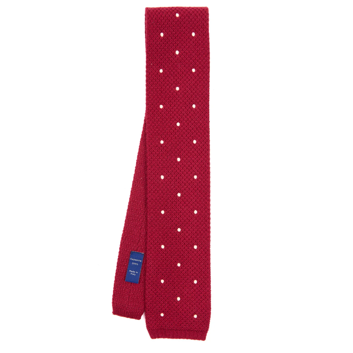 BURGUNDY CASHMERE KNITTED TIE - Image 2