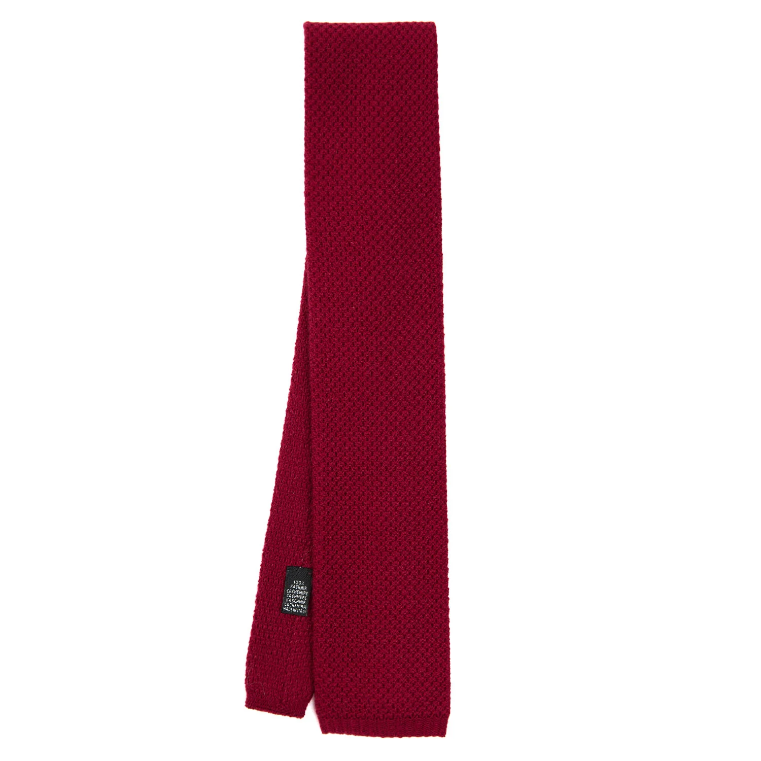 BURGUNDY CASHMERE KNITTED TIE - Image 2