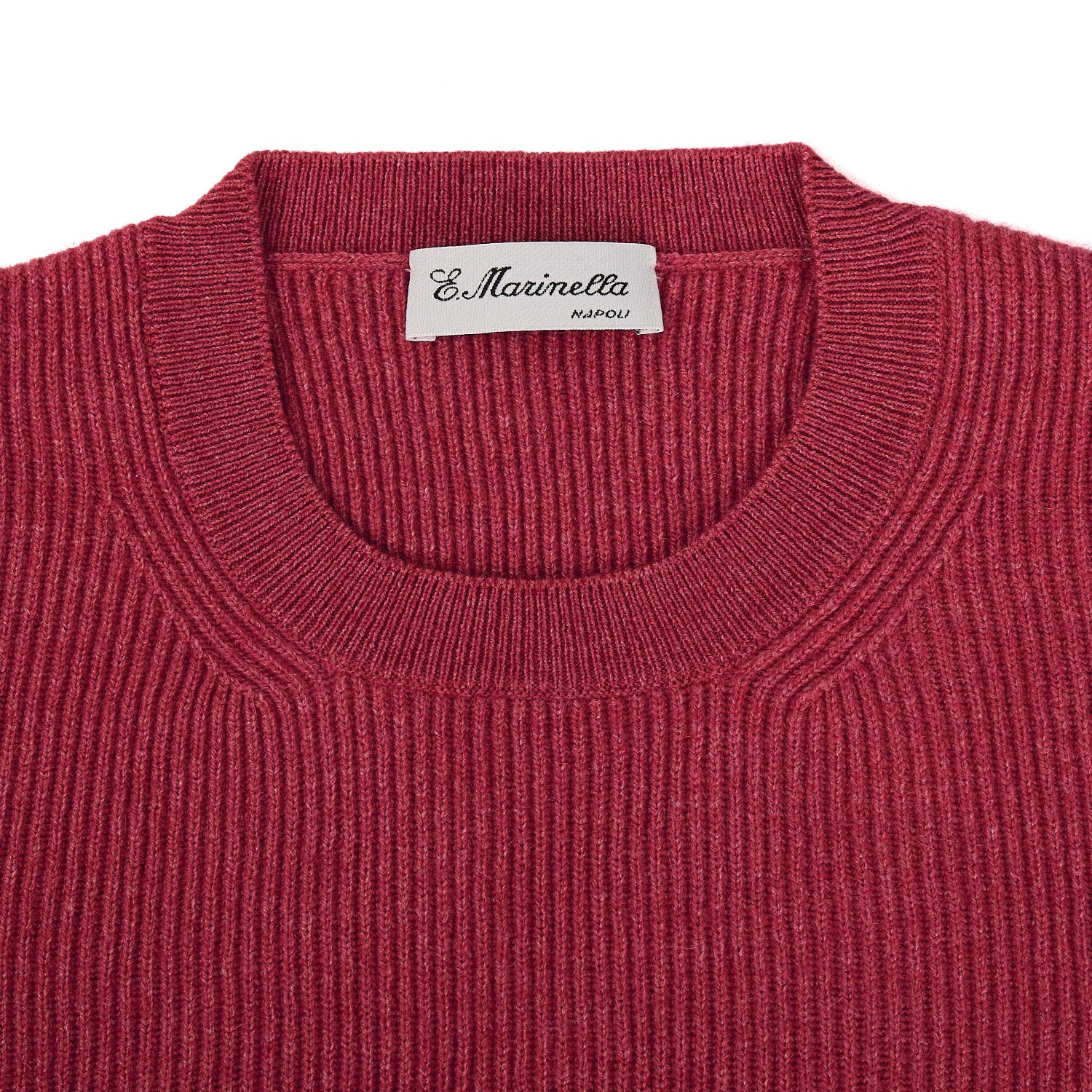 BURGUNDY RIBBED CREWNECK SWEATER - Image 3