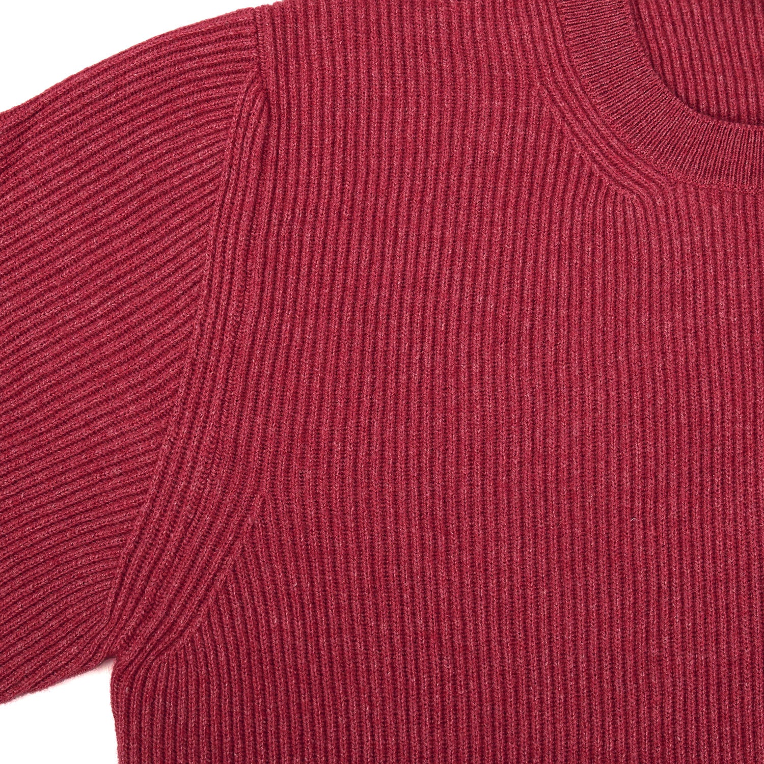 BURGUNDY RIBBED CREWNECK SWEATER - Image 4