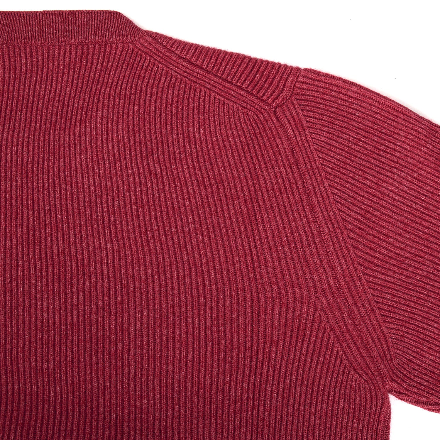 BURGUNDY RIBBED CREWNECK SWEATER - Image 6