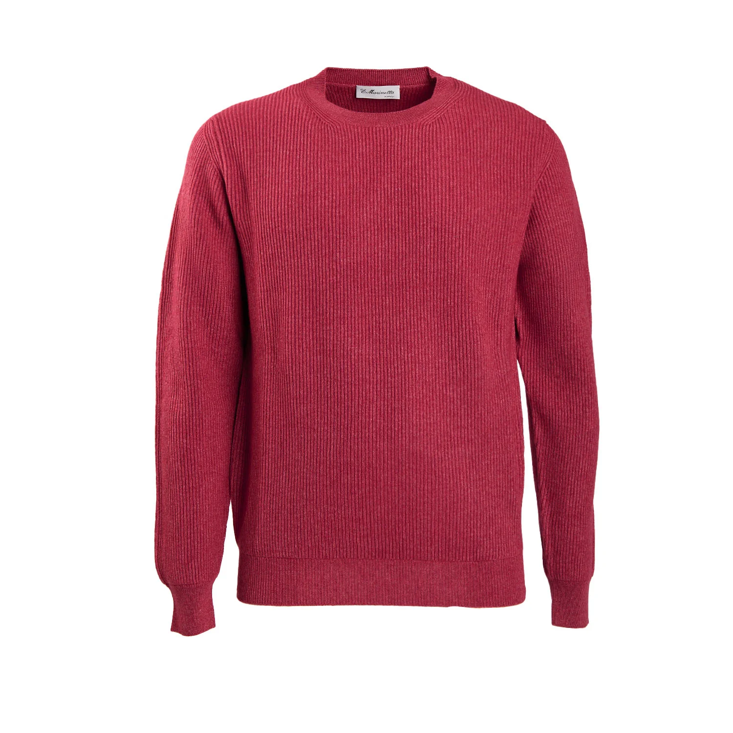 BURGUNDY RIBBED CREWNECK SWEATER - Image 7