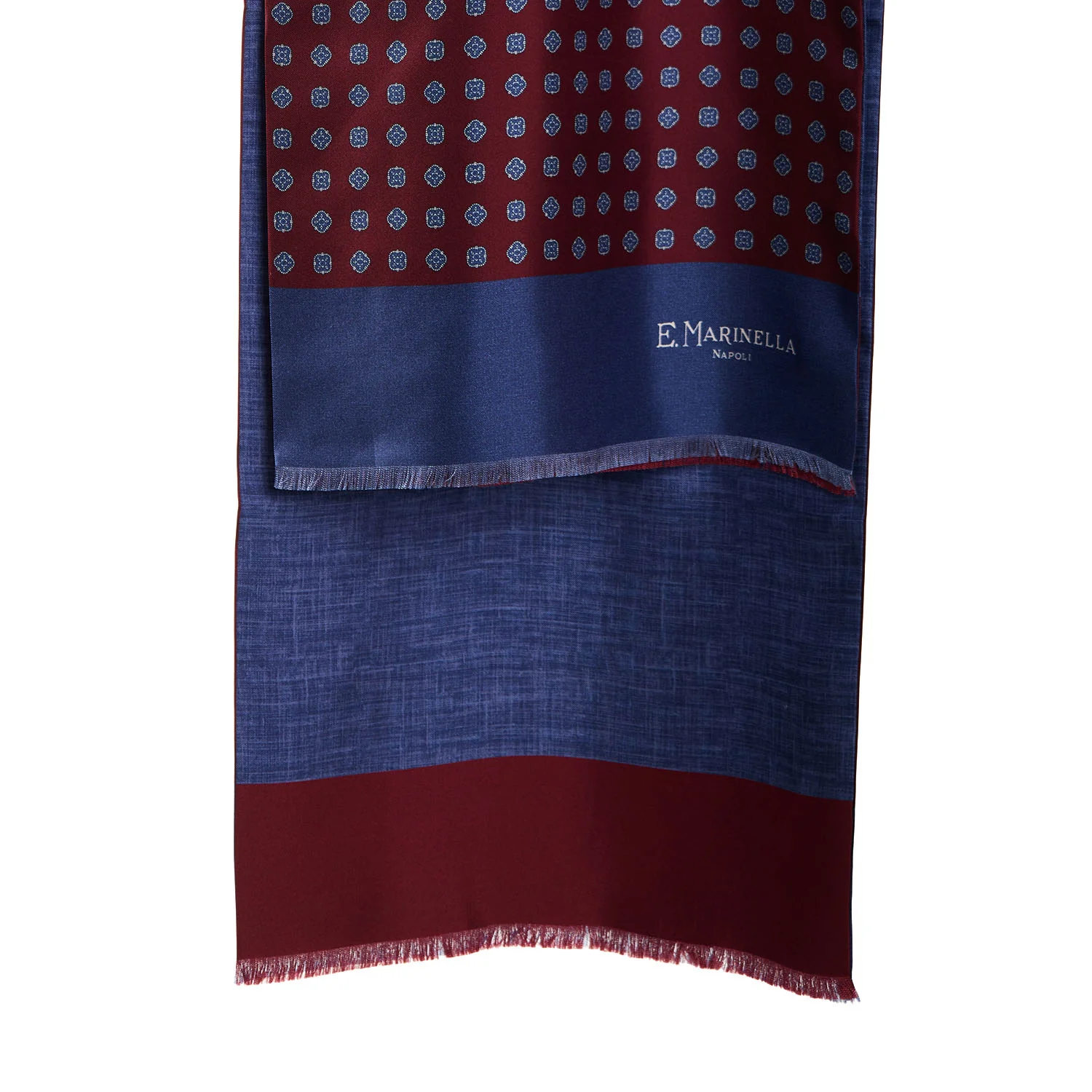 BURGUNDY DOUBLE SILK SCARF - Image 2