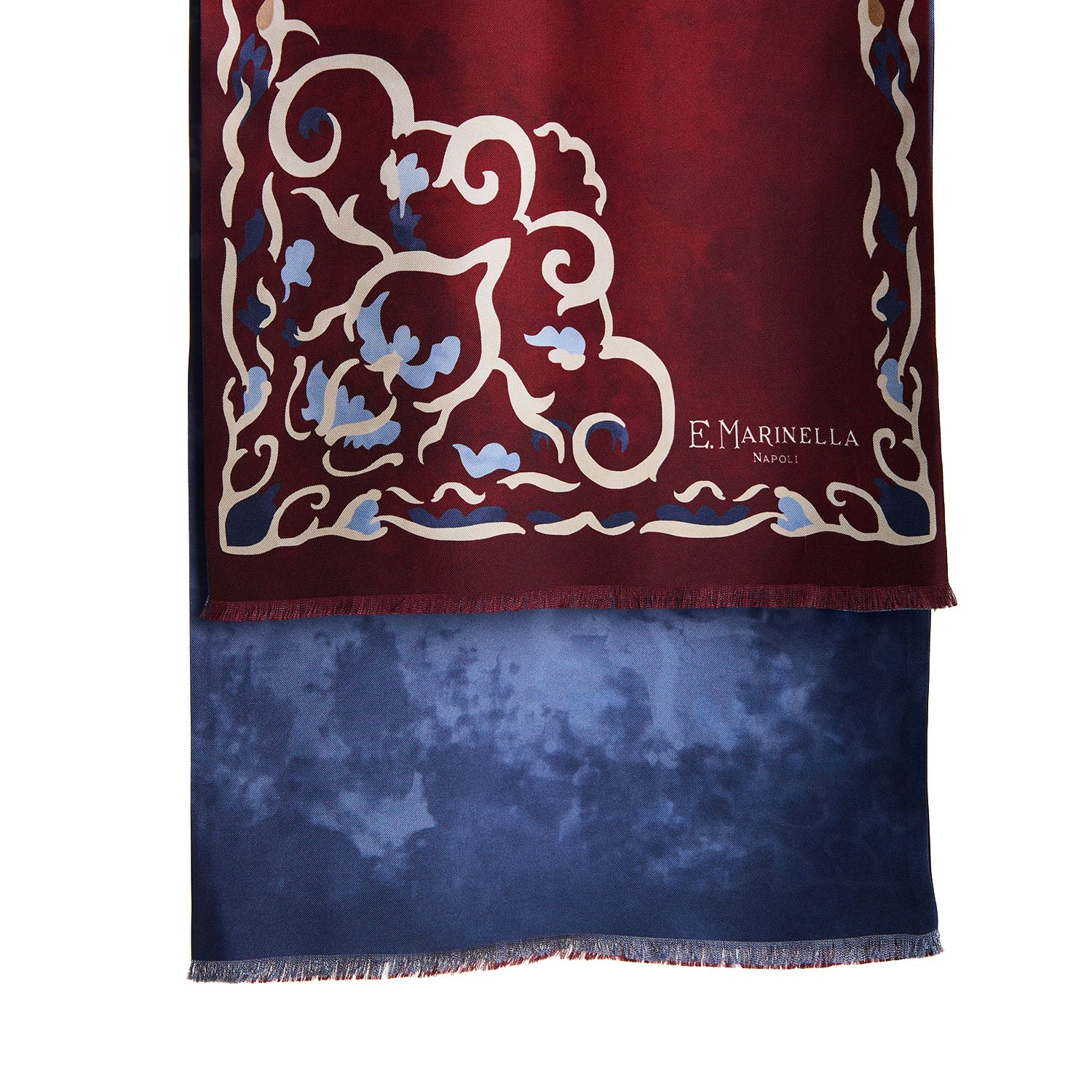 BURGUNDY DOUBLE SILK SCARF - Image 2