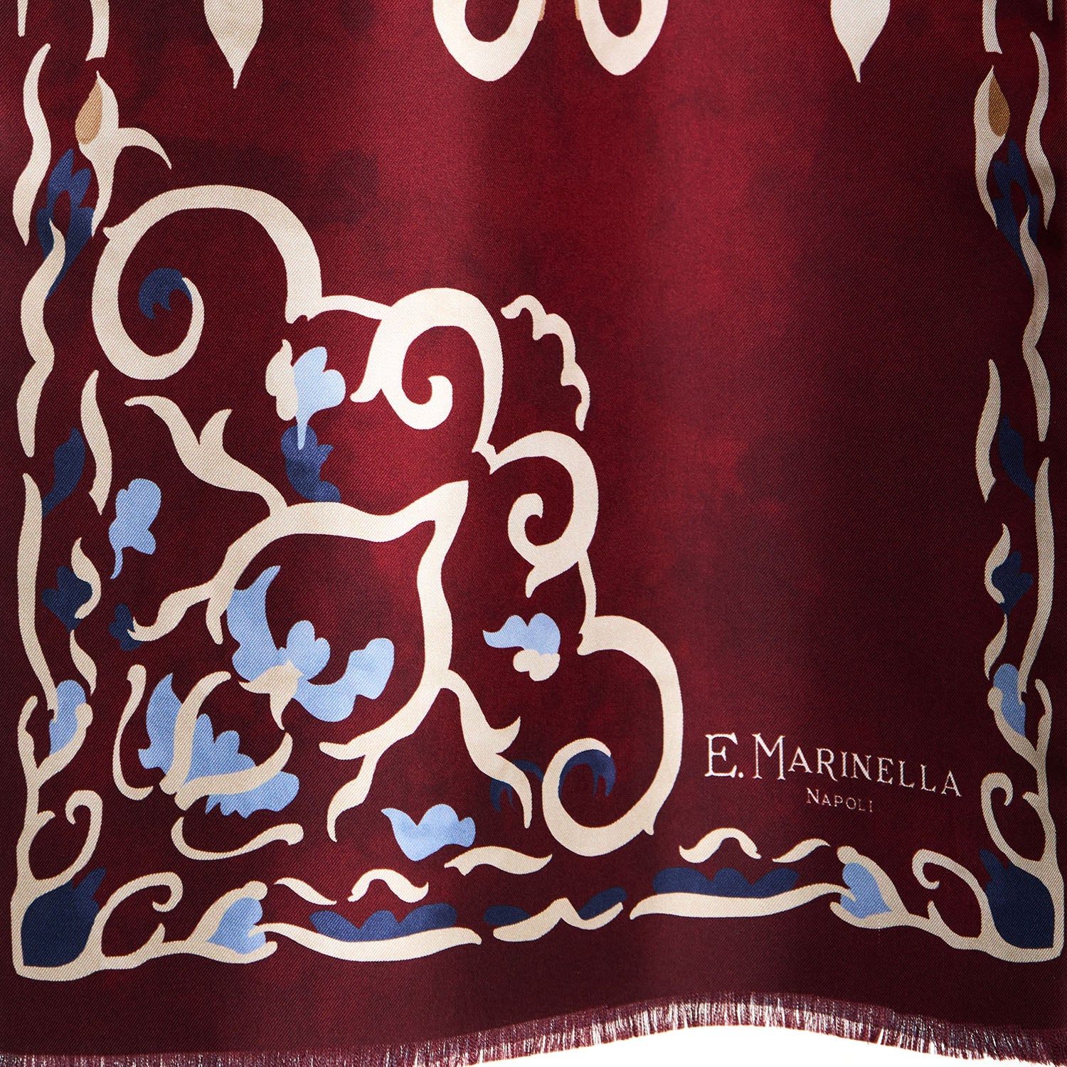 BURGUNDY DOUBLE SILK SCARF - Image 3