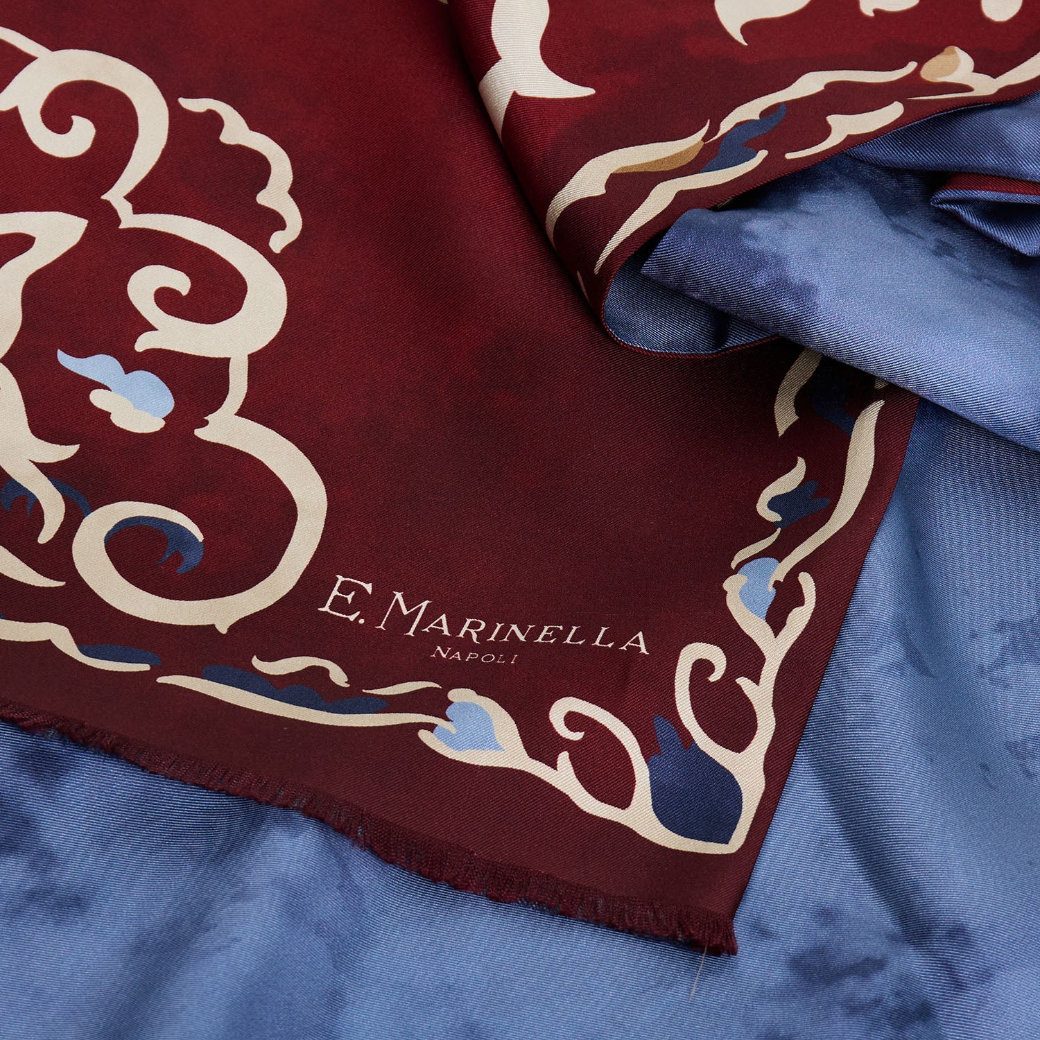 BURGUNDY DOUBLE SILK SCARF - Image 4