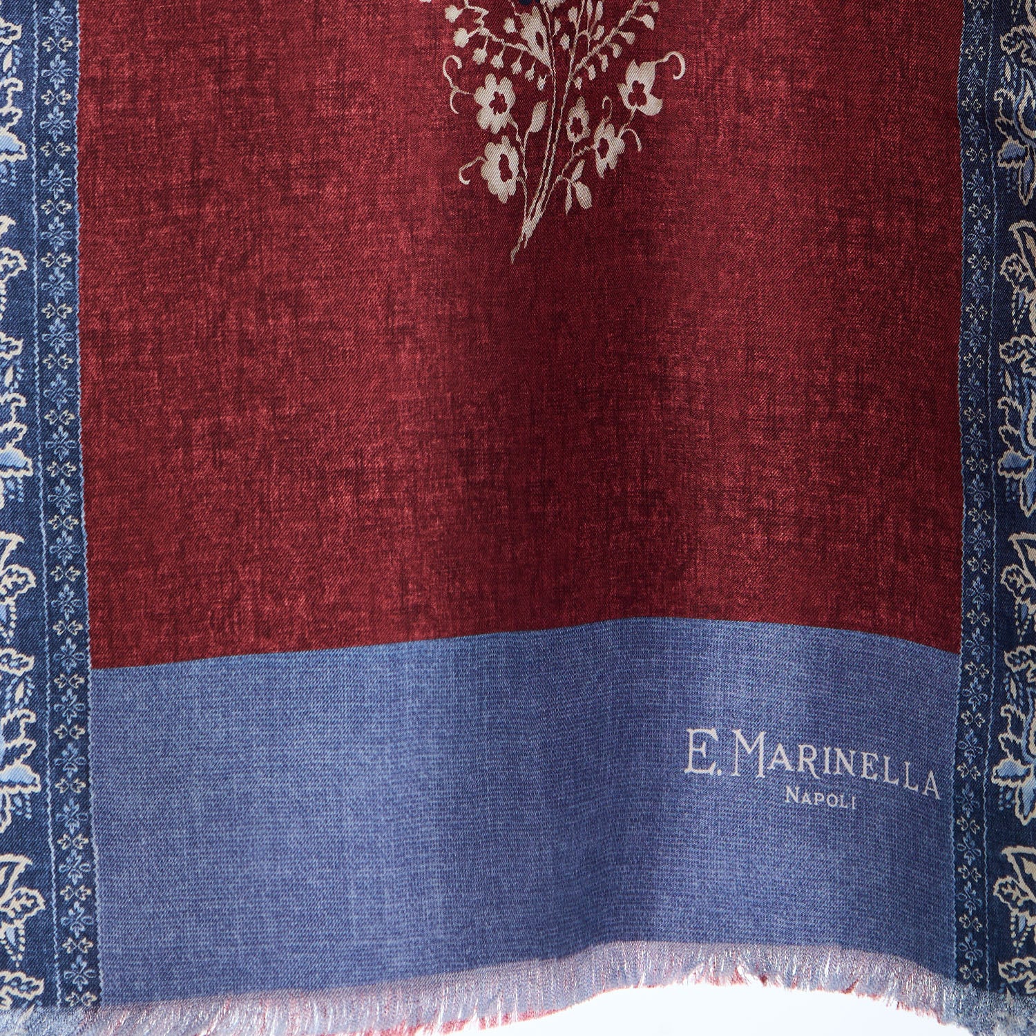 BURGUNDY DOUBLE SILK SCARF - Image 3