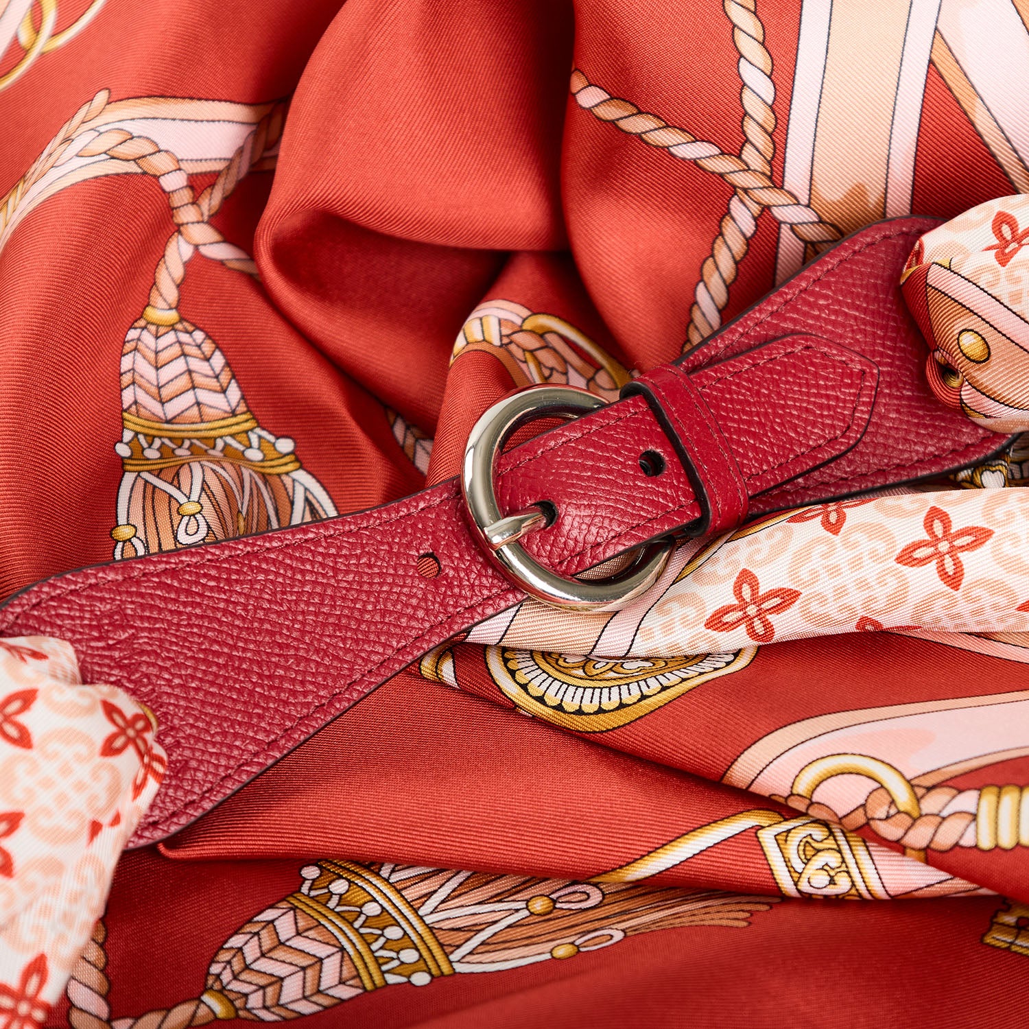 BURGUNDY LEATHER SCARF-BUCKLE - Image 3