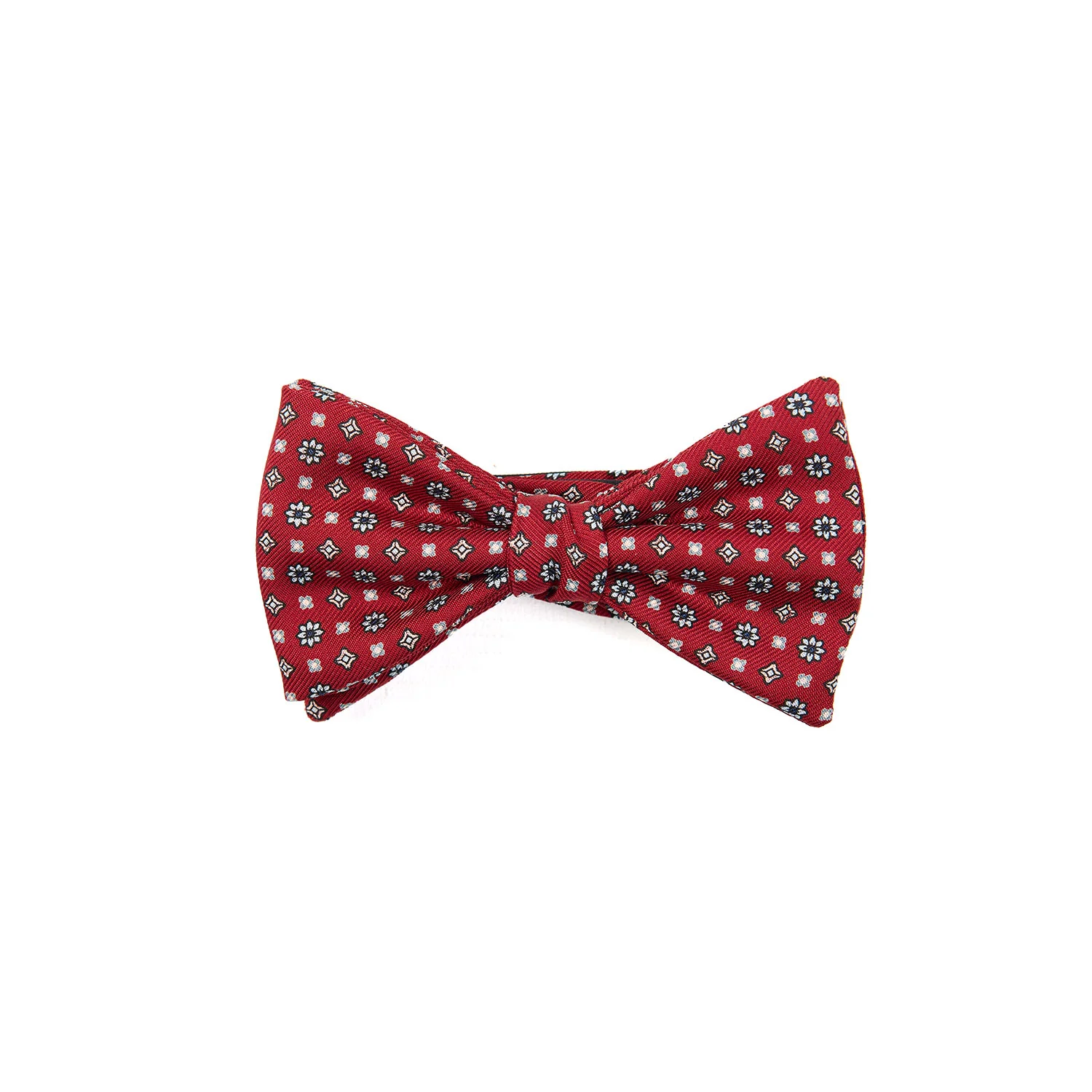 BURGUNDY PRE-KNOTTED SILK BOWTIE