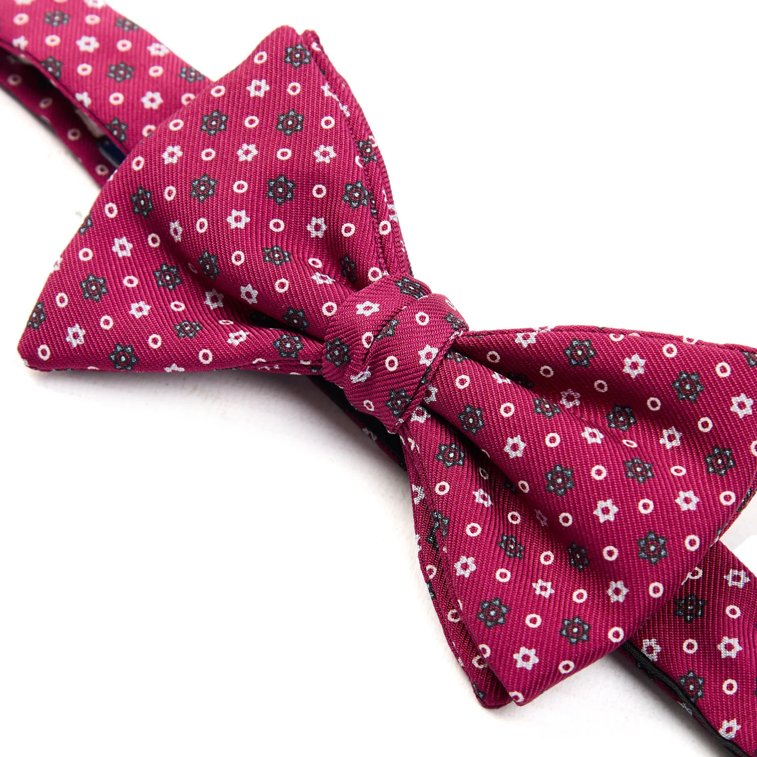 BURGUNDY PRE-KNOTTED SILK BOWTIE - Image 2