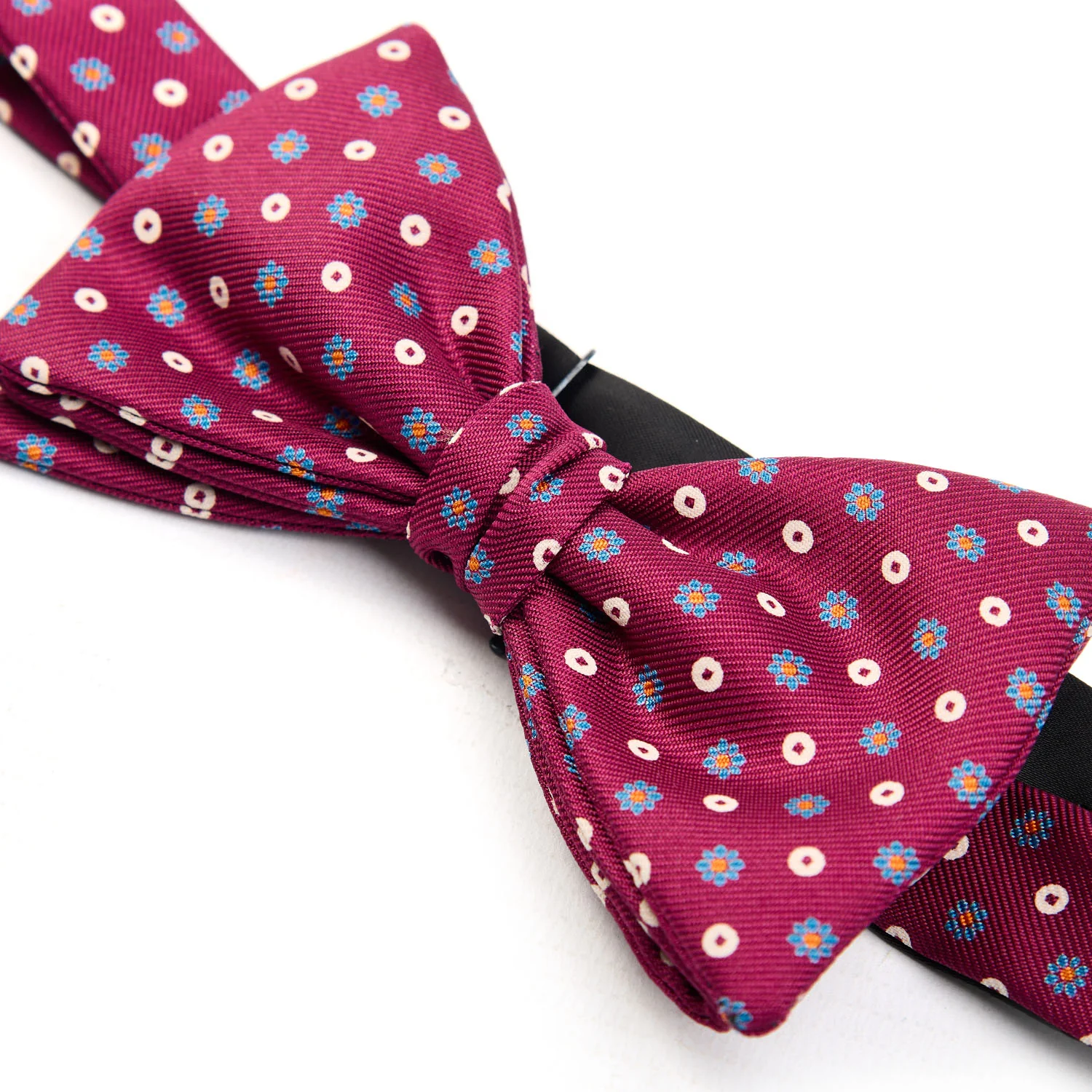BURGUNDY PRE-KNOTTED SILK BOWTIE - Image 2