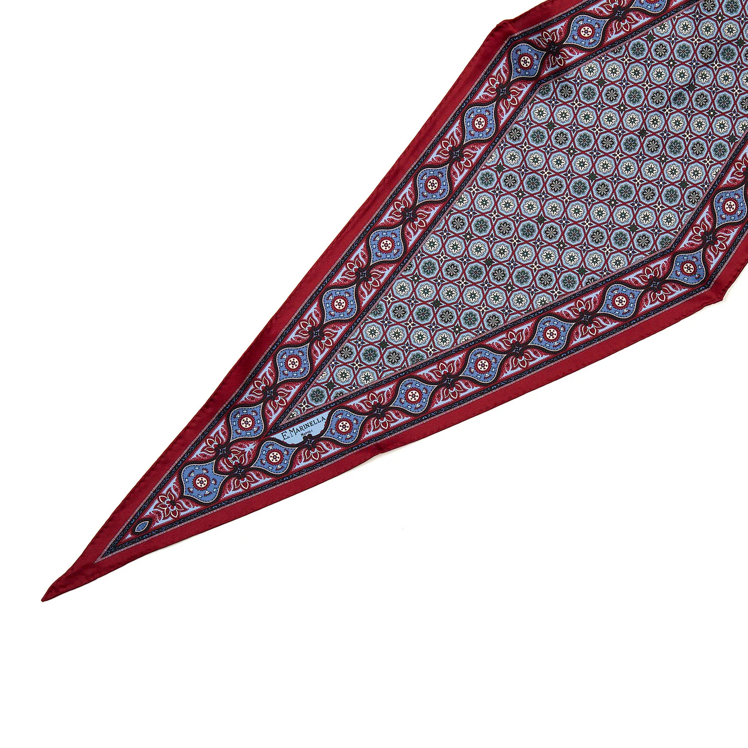 BURGUNDY SILK DIAMOND SHAPE SCARF - Image 2
