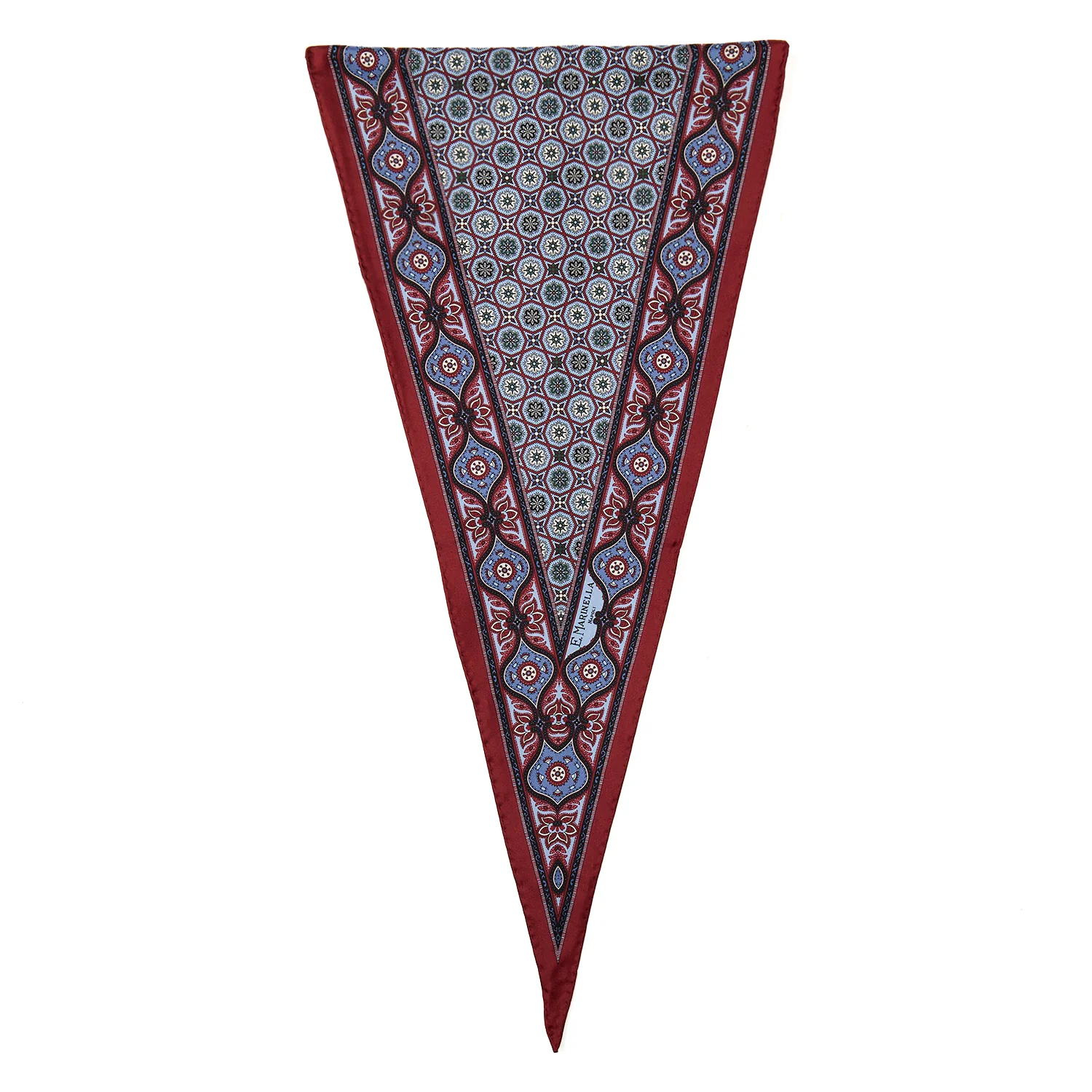 BURGUNDY SILK DIAMOND SHAPE SCARF - Image 3
