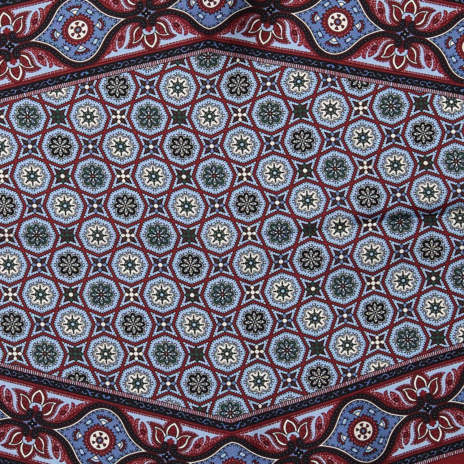 BURGUNDY SILK DIAMOND SHAPE SCARF - Image 4