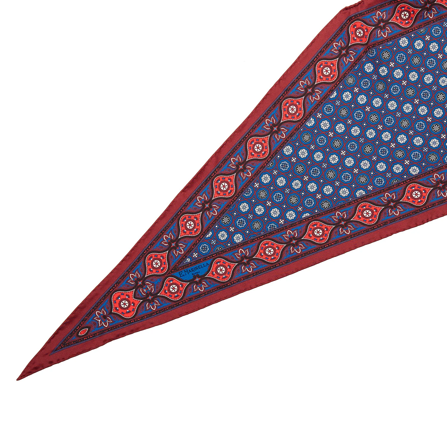 BURGUNDY SILK DIAMOND SHAPE SCARF - Image 2