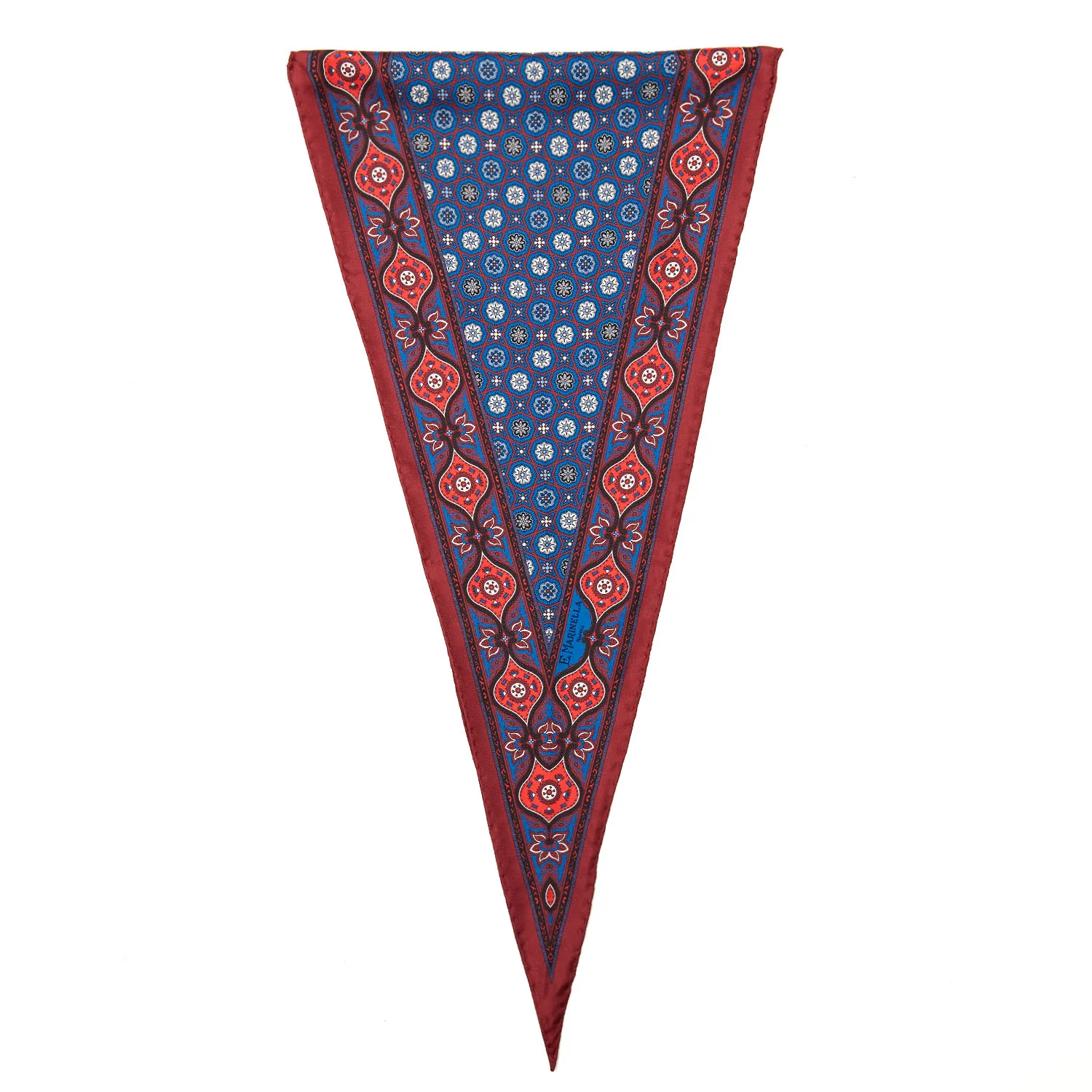 BURGUNDY SILK DIAMOND SHAPE SCARF - Image 3