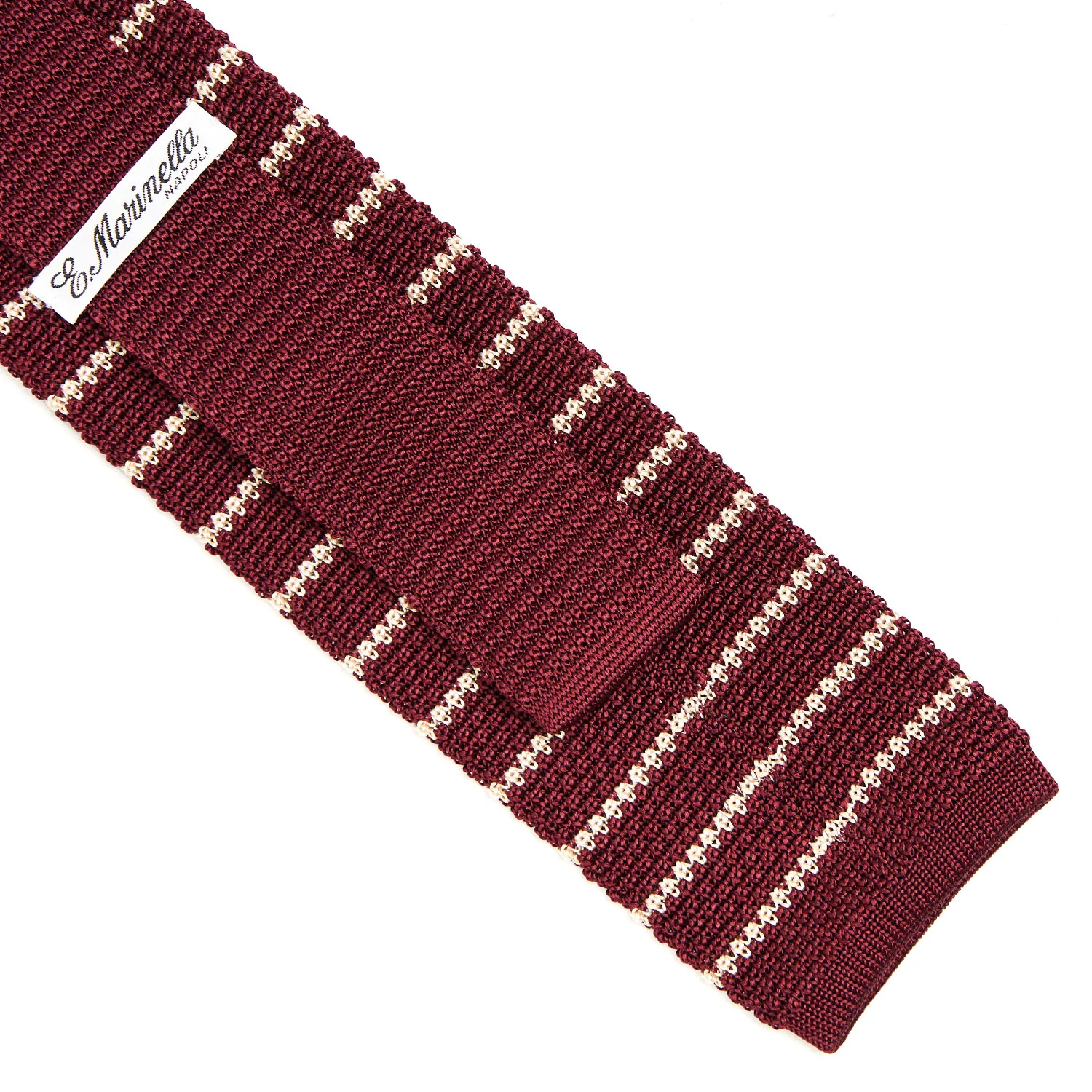 BURGUNDY SILK KNITTED TIE - Image 3