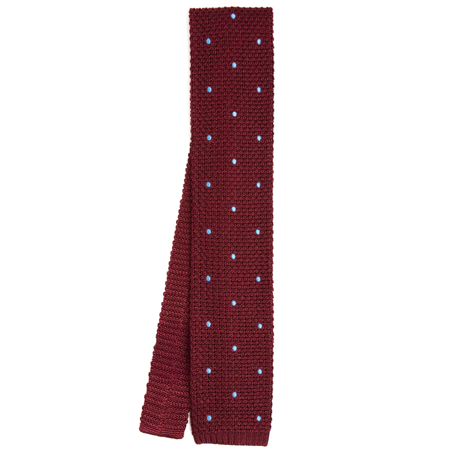 BURGUNDY SILK KNITTED TIE - Image 2