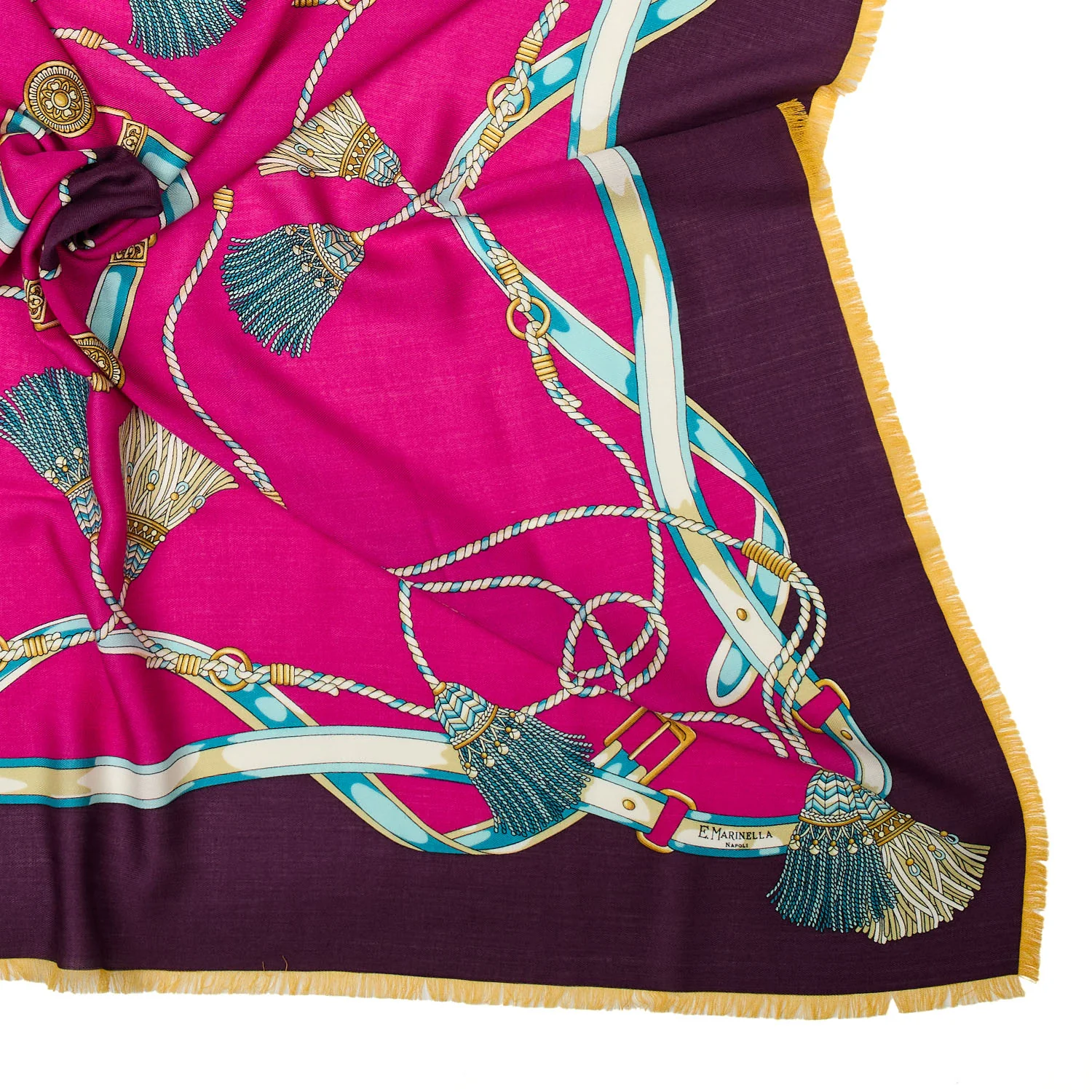 BURGUNDY WOOL, SILK AND CASHMERE SCARF 115 - Image 3