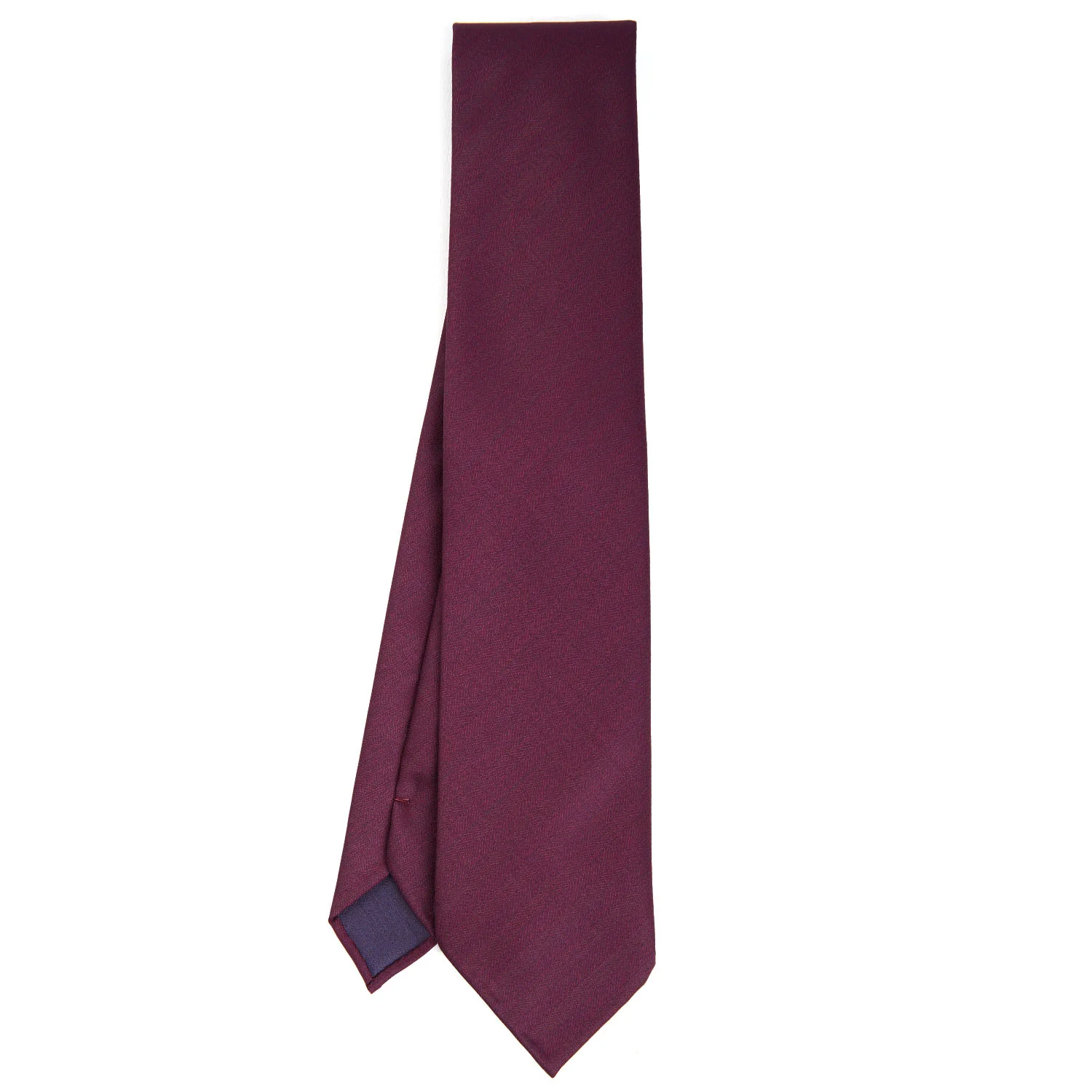 BURGUNDY VIOLET CLASSIC UNLINED WOOL TIE - Image 2