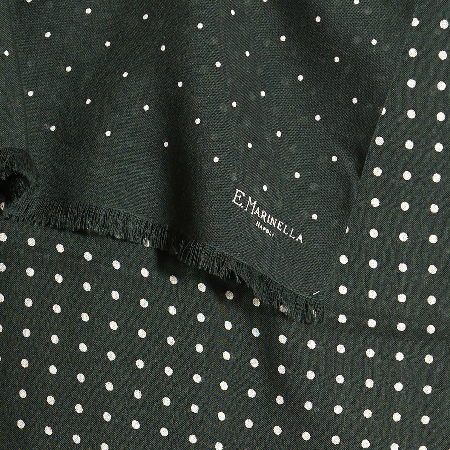 DARK GREEN WOOL AND SILK SCARF - Image 4