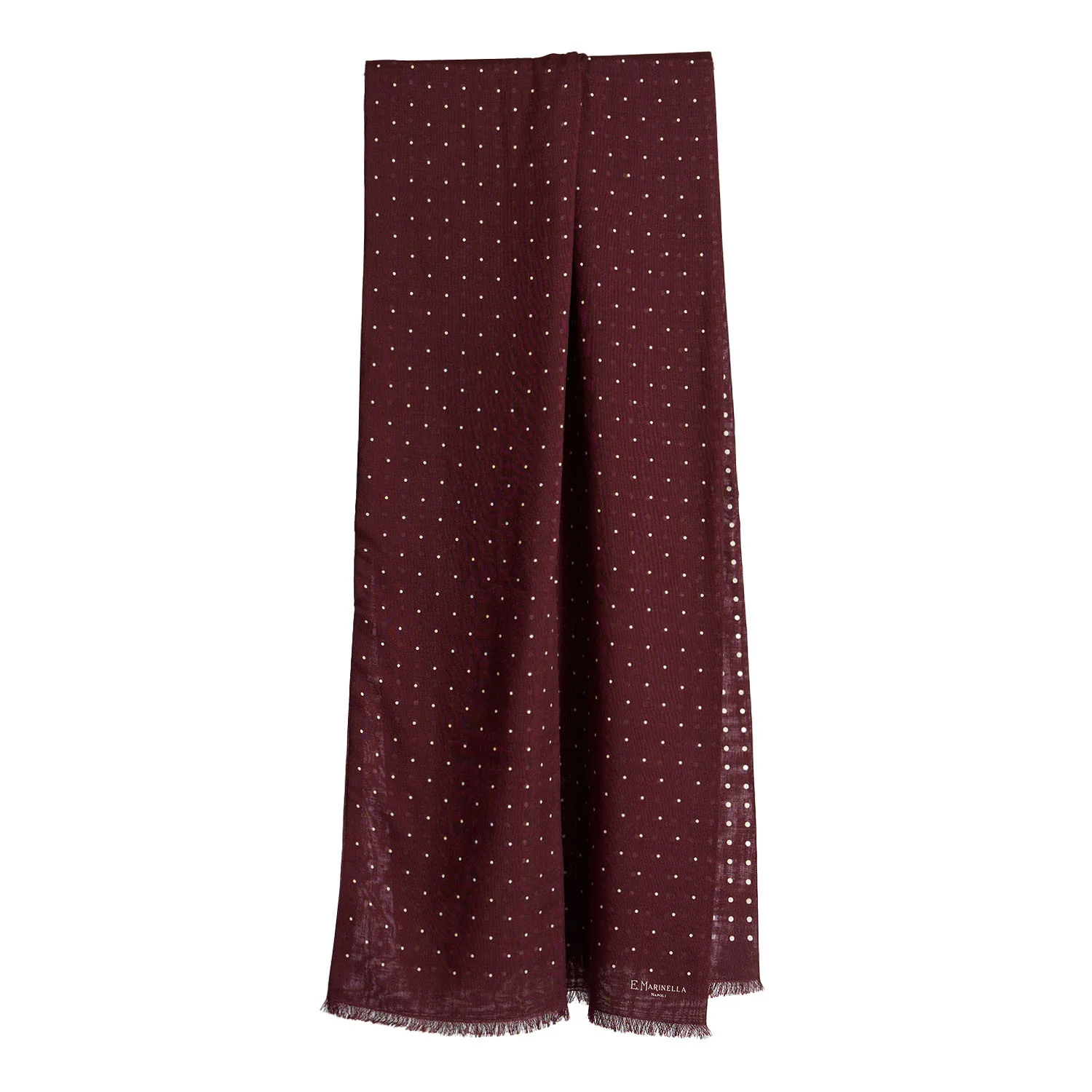 BURGUNDY WOOL AND SILK SCARF
