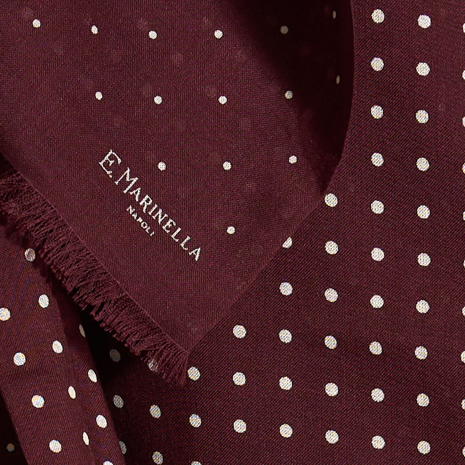 BURGUNDY WOOL AND SILK SCARF - Image 3
