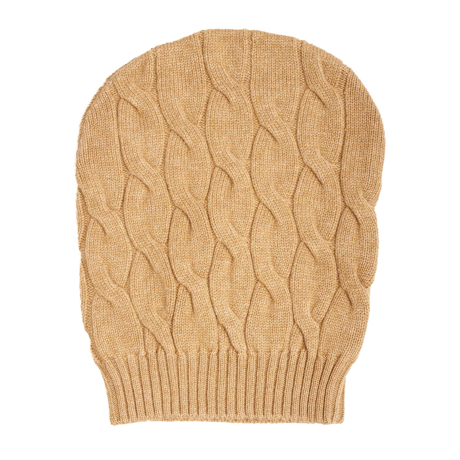 CABLE-KNIT CAMEL HAT - Image 2
