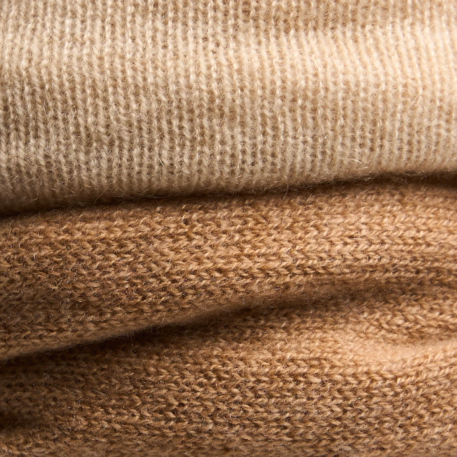CAMEL AND LIGHT GREY DOUBLE-KNIT WARMER - Image 3