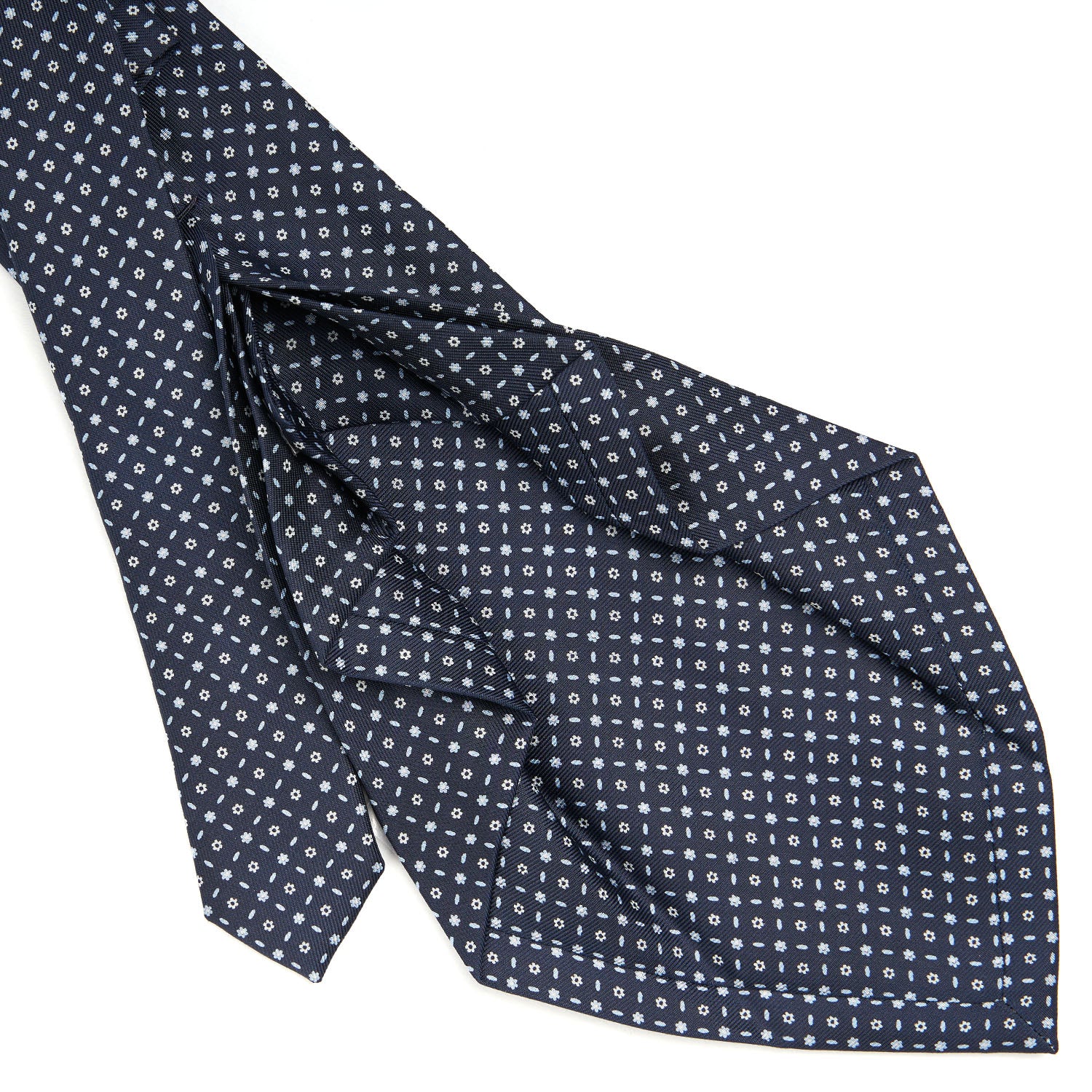 DARK BLUE 7 FOLD SARTORIAL SILK TIE