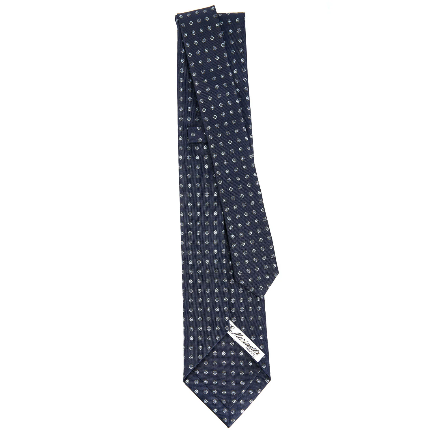 DARK BLUE 7 FOLD SARTORIAL SILK TIE - Image 3