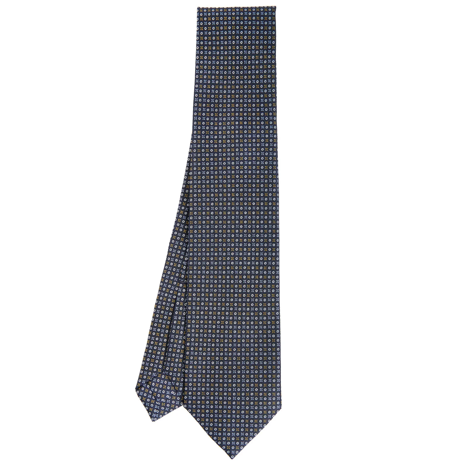 DARK BLUE 7 FOLD SARTORIAL SILK TIE - Image 2