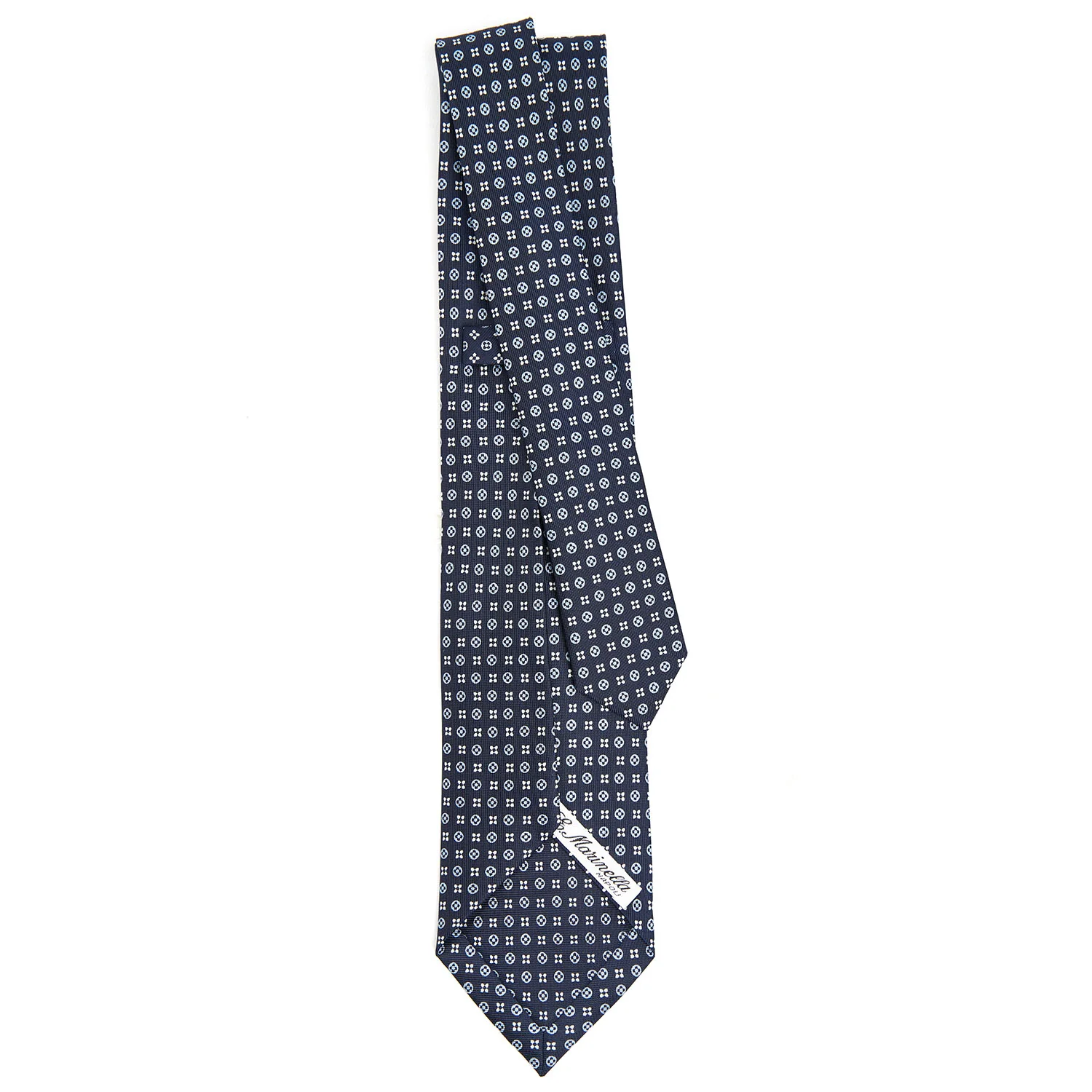 DARK BLUE 7 FOLD SARTORIAL SILK TIE - Image 3