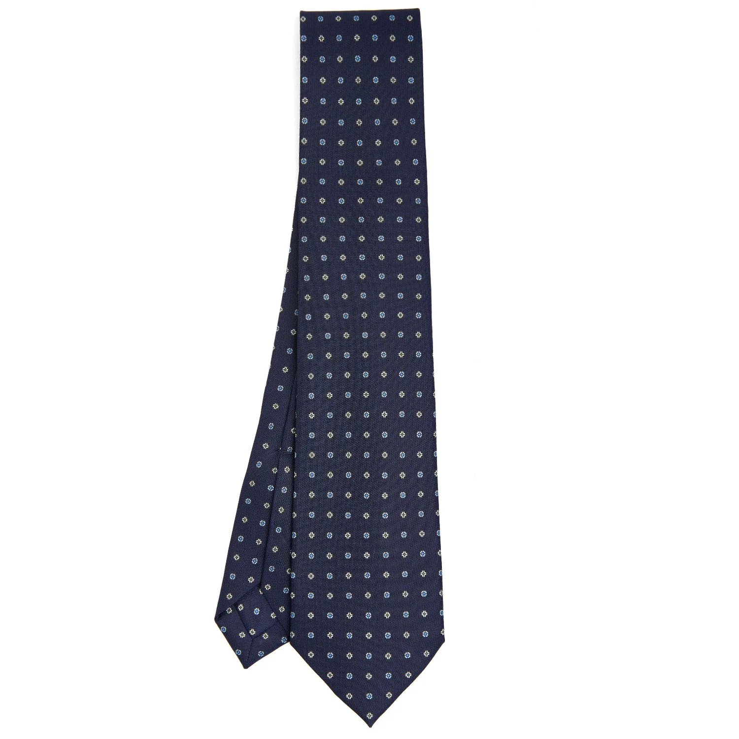 DARK BLUE 7 FOLD SARTORIAL SILK TIE - Image 2