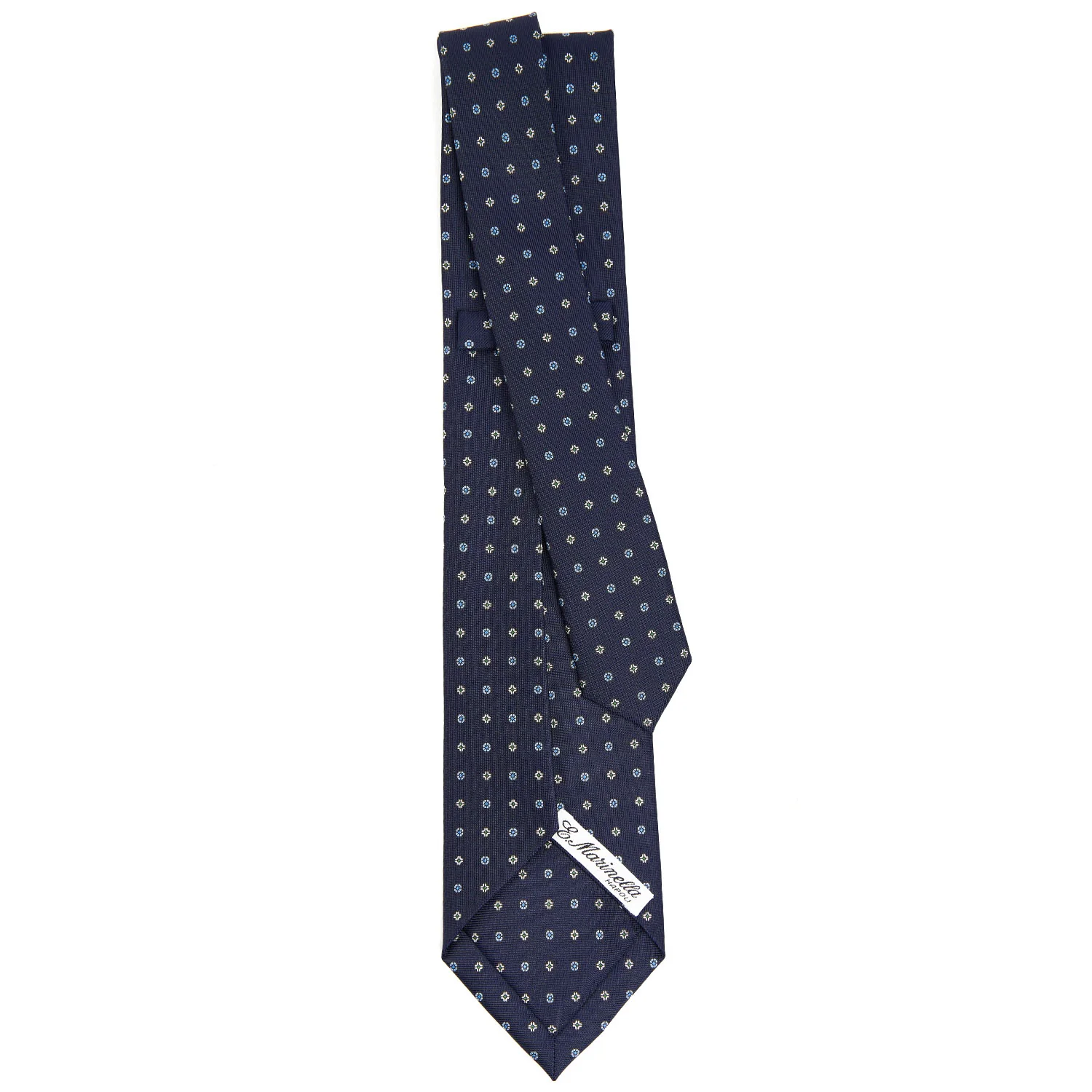 DARK BLUE 7 FOLD SARTORIAL SILK TIE - Image 3
