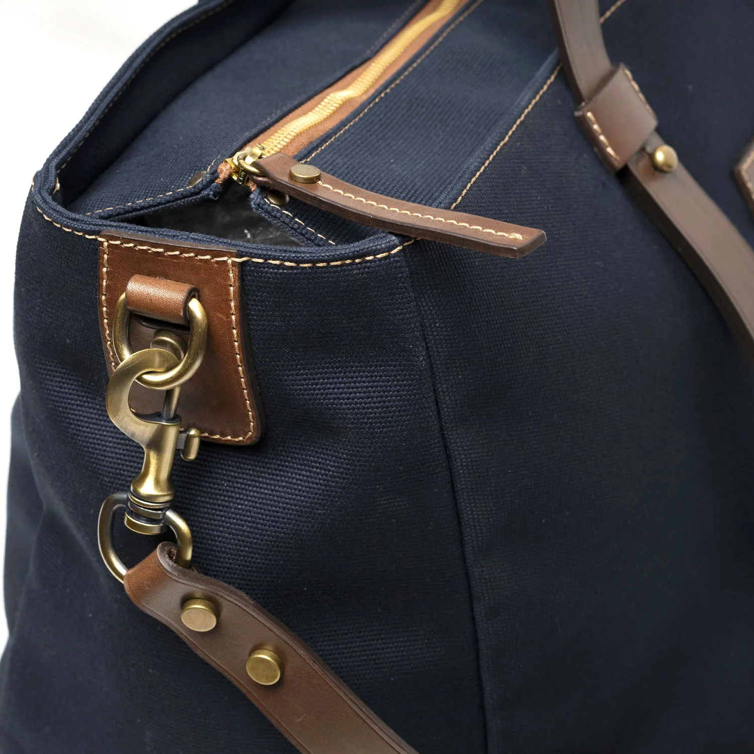 DARK BLUE CANVAS WEEKEND BAG - Image 4