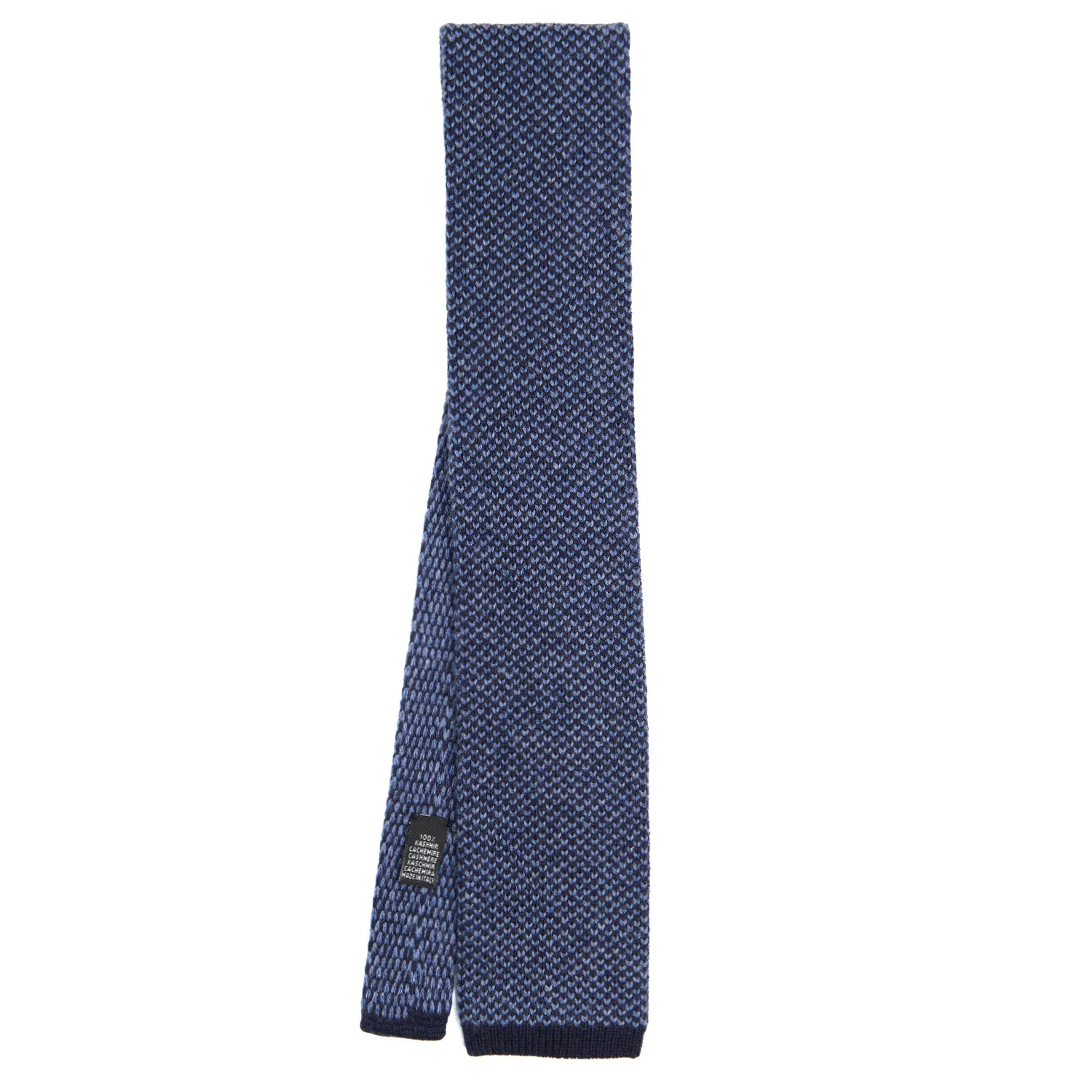 DARK BLUE CASHMERE KNITTED TIE - Image 2