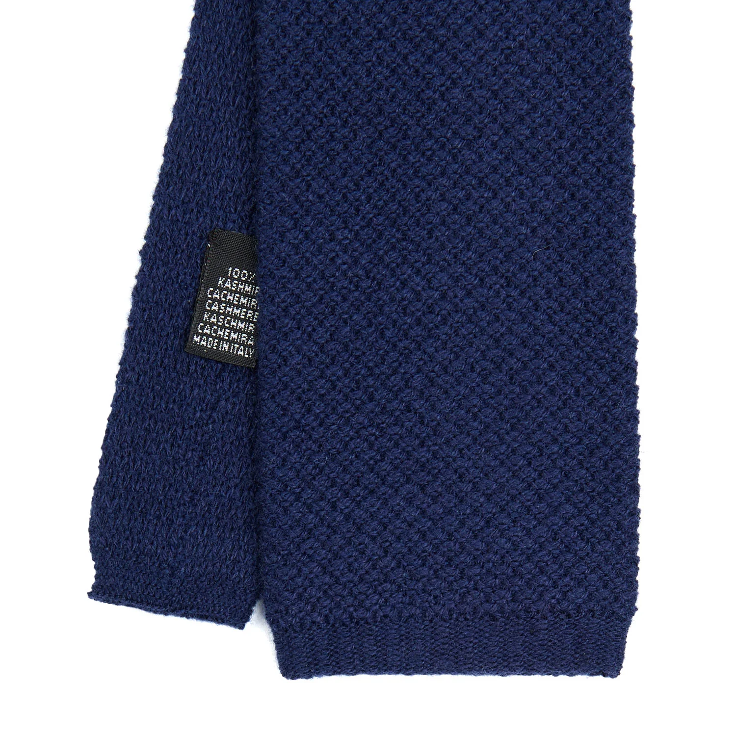 DARK BLUE CASHMERE KNITTED TIE