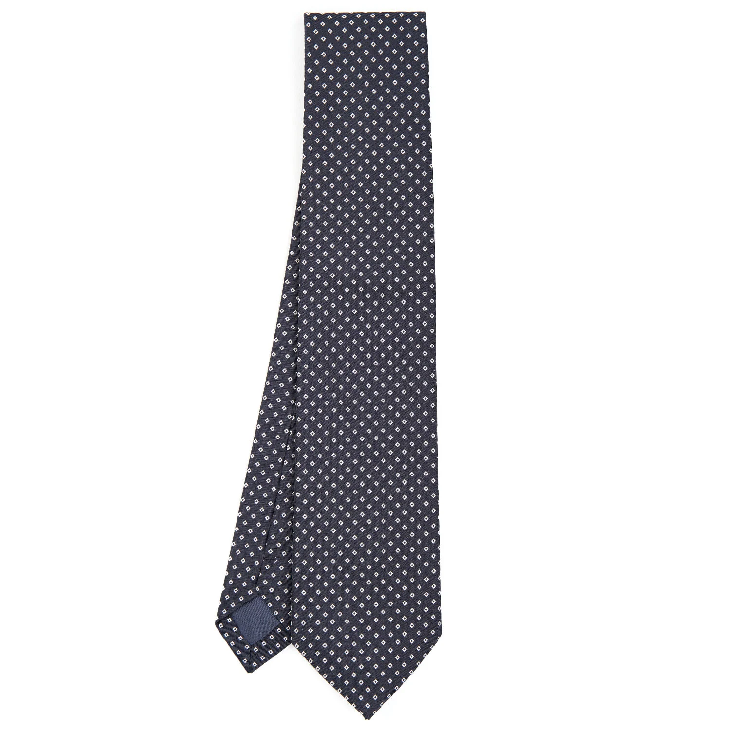 DARK BLUE CEREMONIAL JACQUARD SILK TIE - Image 2