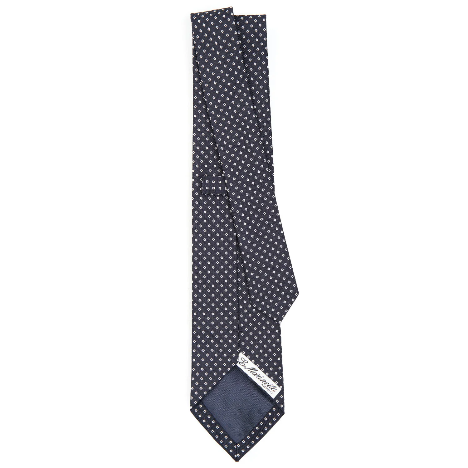 DARK BLUE CEREMONIAL JACQUARD SILK TIE - Image 3