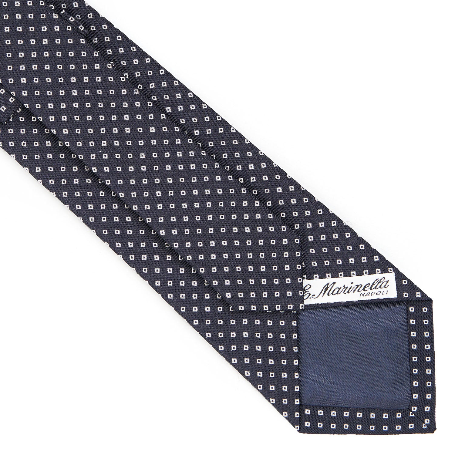 DARK BLUE CEREMONIAL JACQUARD SILK TIE - Image 4