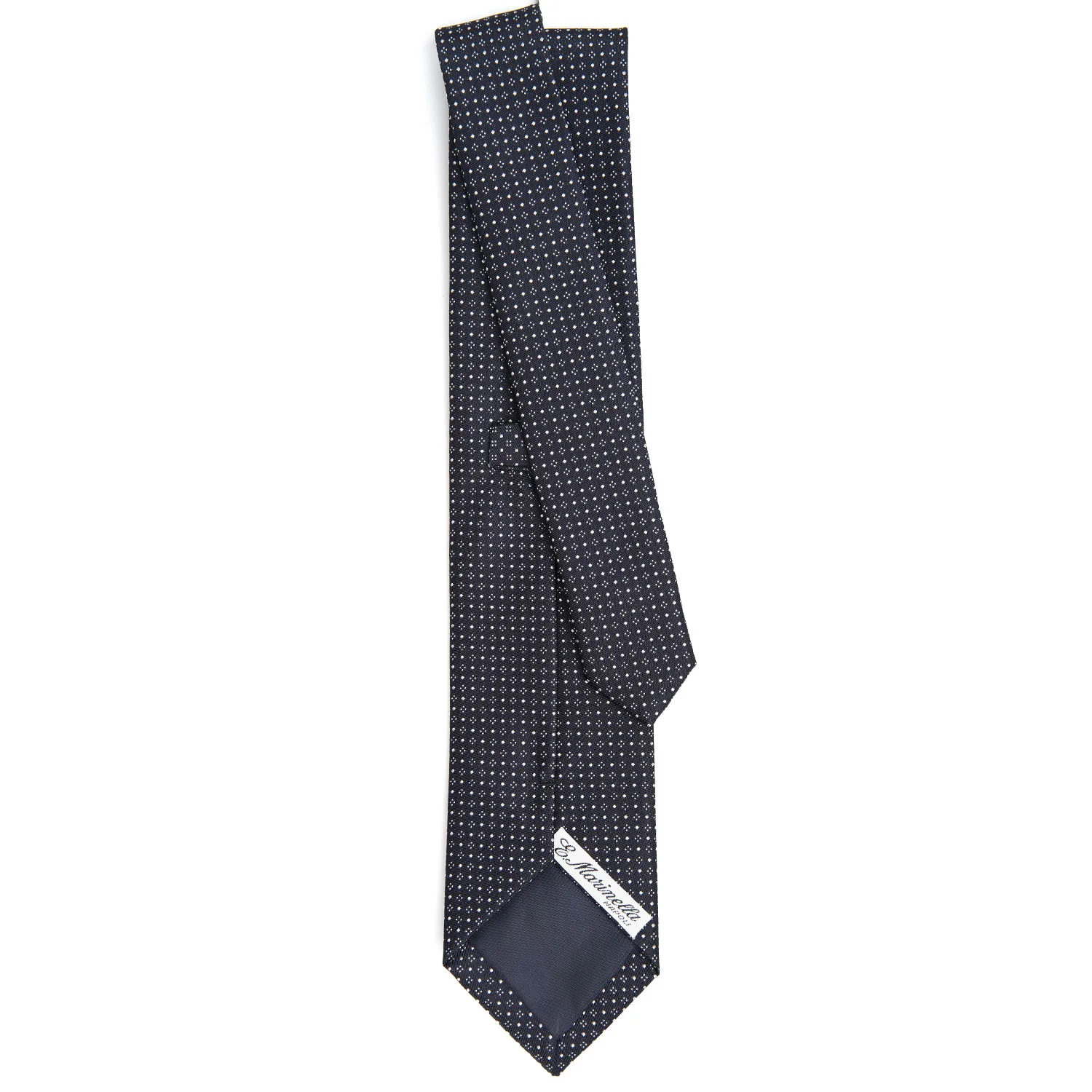DARK BLUE CEREMONIAL JACQUARD SILK TIE - Image 3