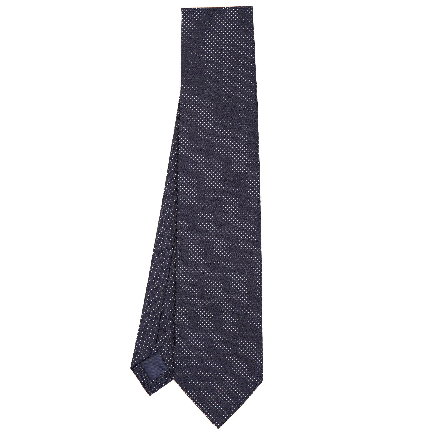 DARK BLUE CEREMONIAL JACQUARD SILK TIE - Image 2
