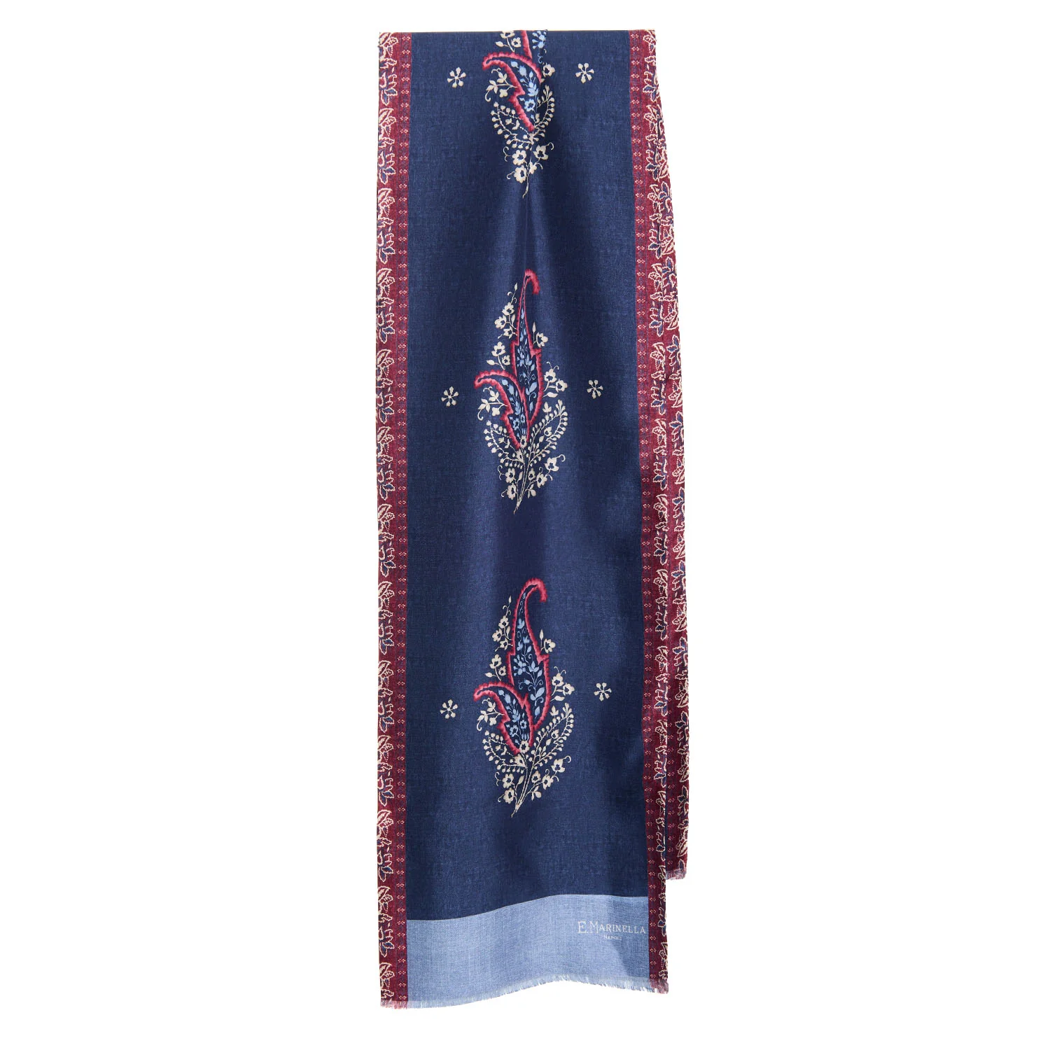 DARK BLUE DOUBLE SILK SCARF